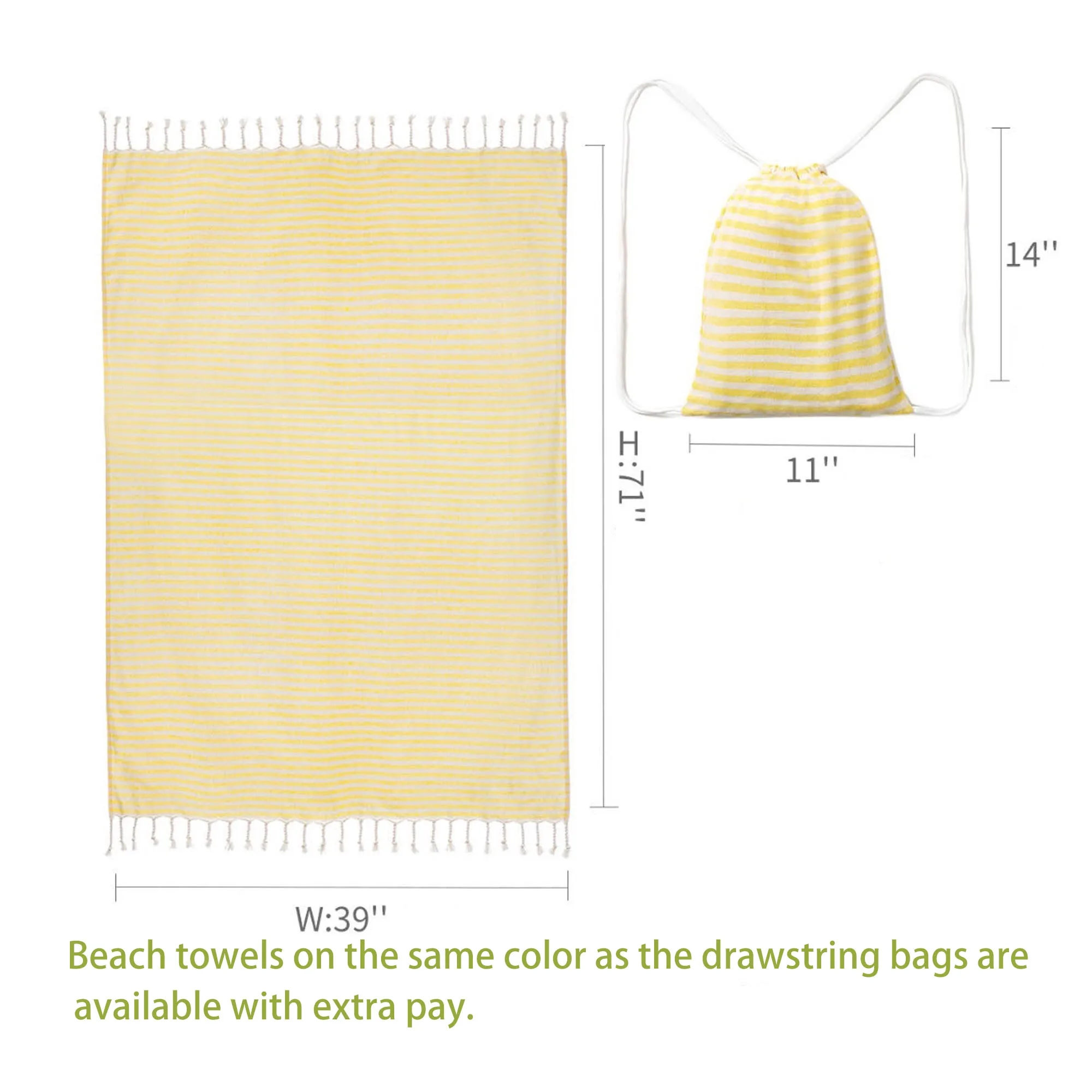 Drawstring Backpack Storage Striped Bag 10