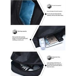 Shoes Pocket Fitness Bag Drawstring Backpack 3