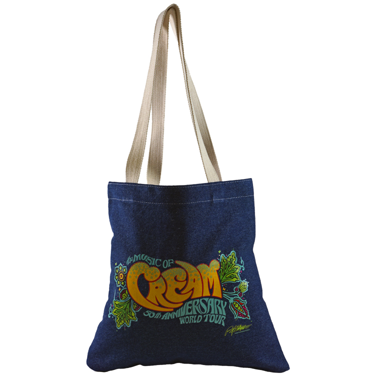 Flat Denim Tote, with Cotton Handles & Cotton Liner, custom tote bag with logo imprint 3