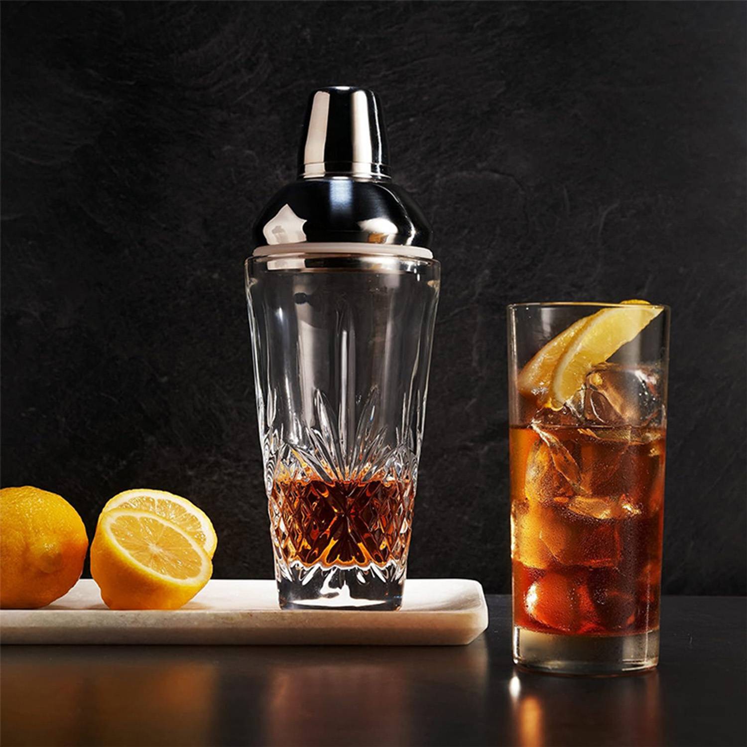 16 Oz Clear Glass Cocktail Shaker w/ Lid 5