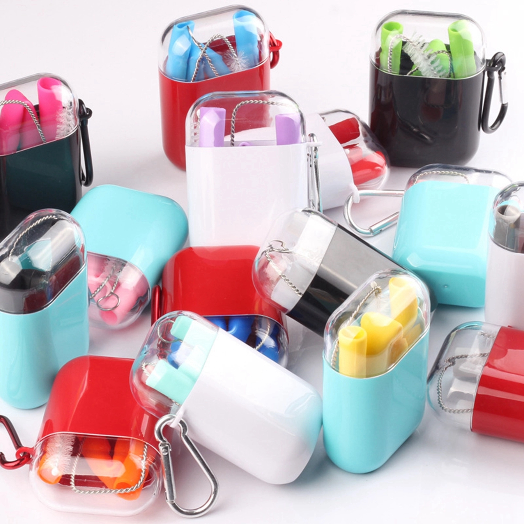 Collapsible Silicone Straw Set with Transparent Box 4