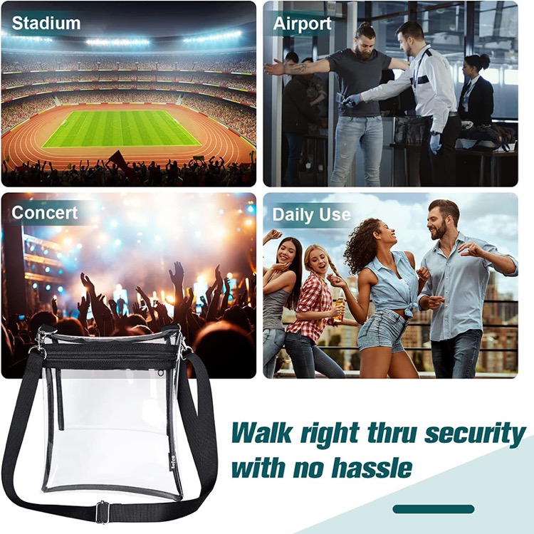 Clear Crossbody Bag Messenger Shoulder Bag w/Adjustable Strap 3