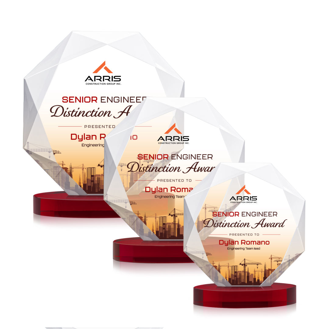 Kitchener VividPrint™ Award on Alberton Base - Red