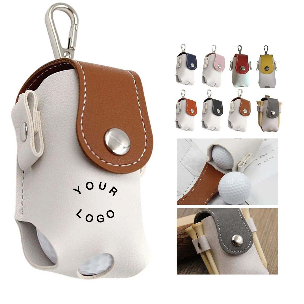 Leather Golf Ball Bag with Adjustable Strap 9