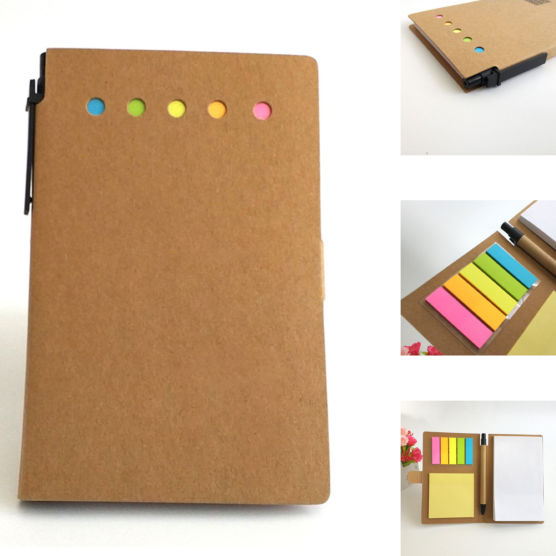 Kraft Paper Combination Memo Pad Self-Stick Notes 2