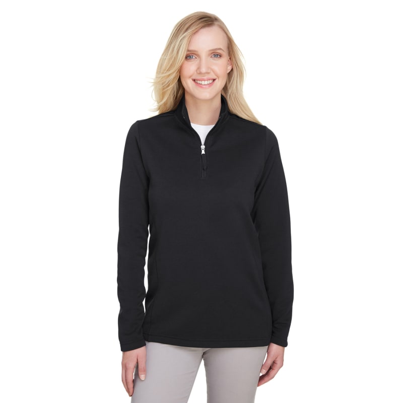 UltraClub Ladies' Coastal Pique Fleece Quarter-Zip 3