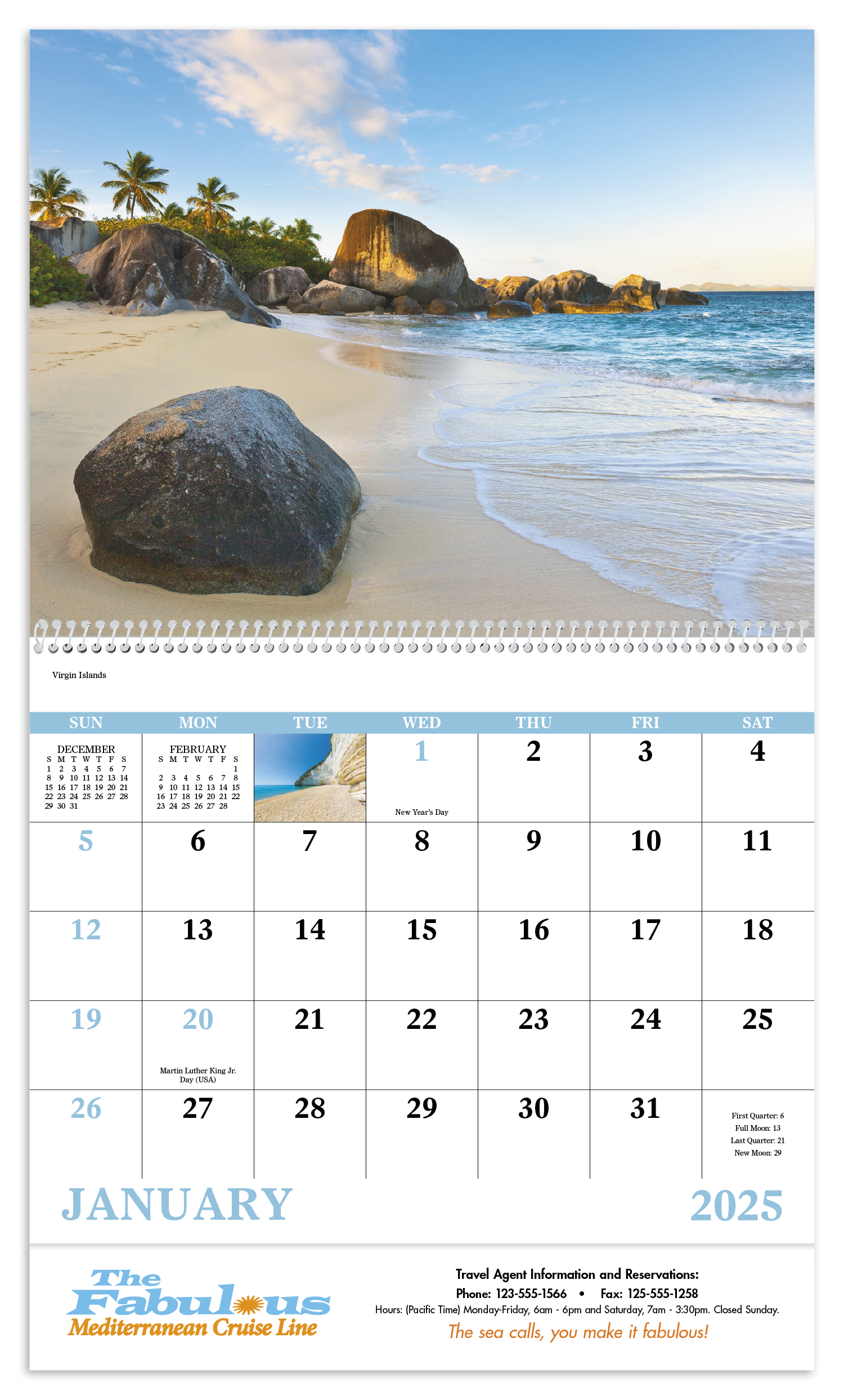 Good Value™ Beach Paradise - Spiral Calendar 25
