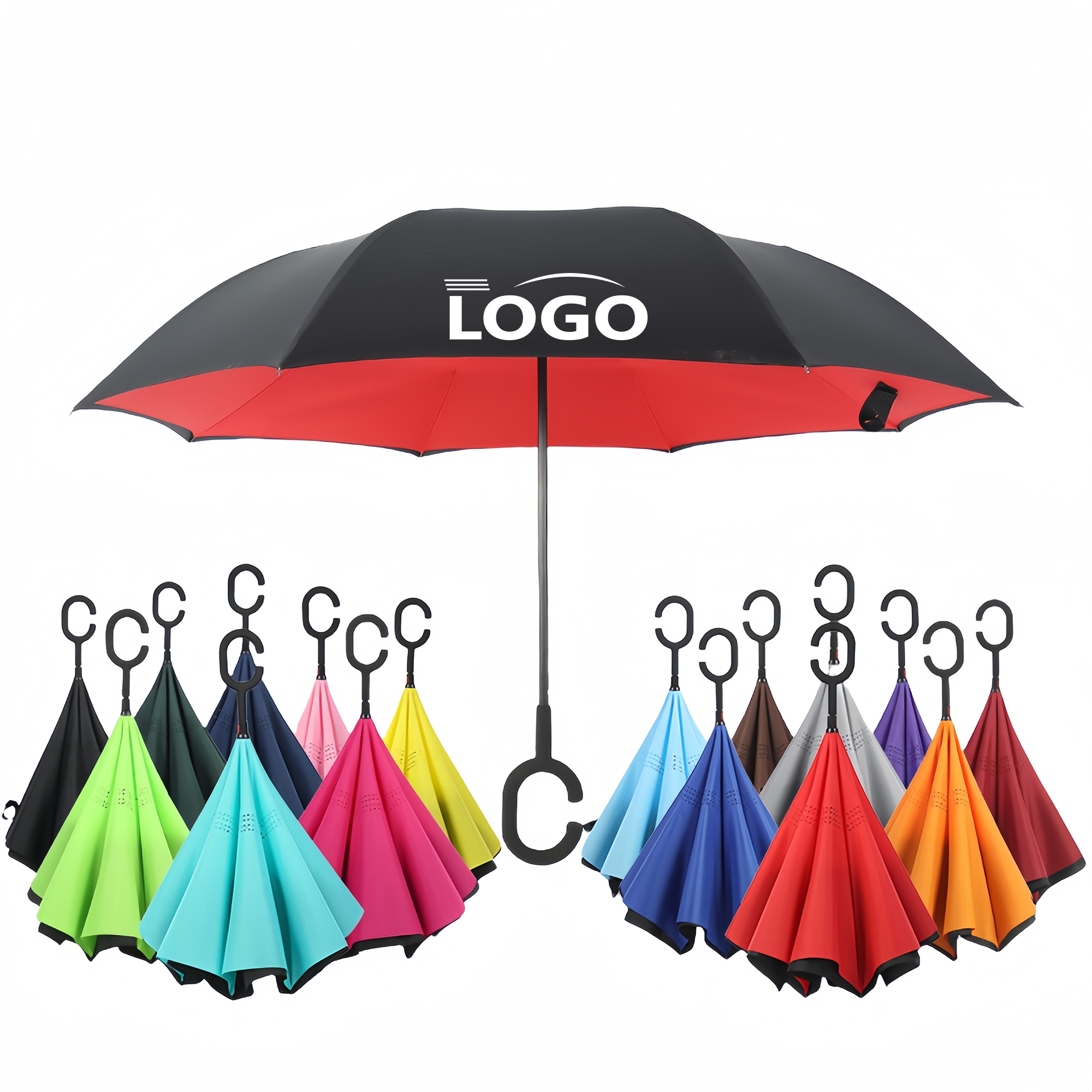 32.8" C-Handle Reverse Umbrella Customizable 2