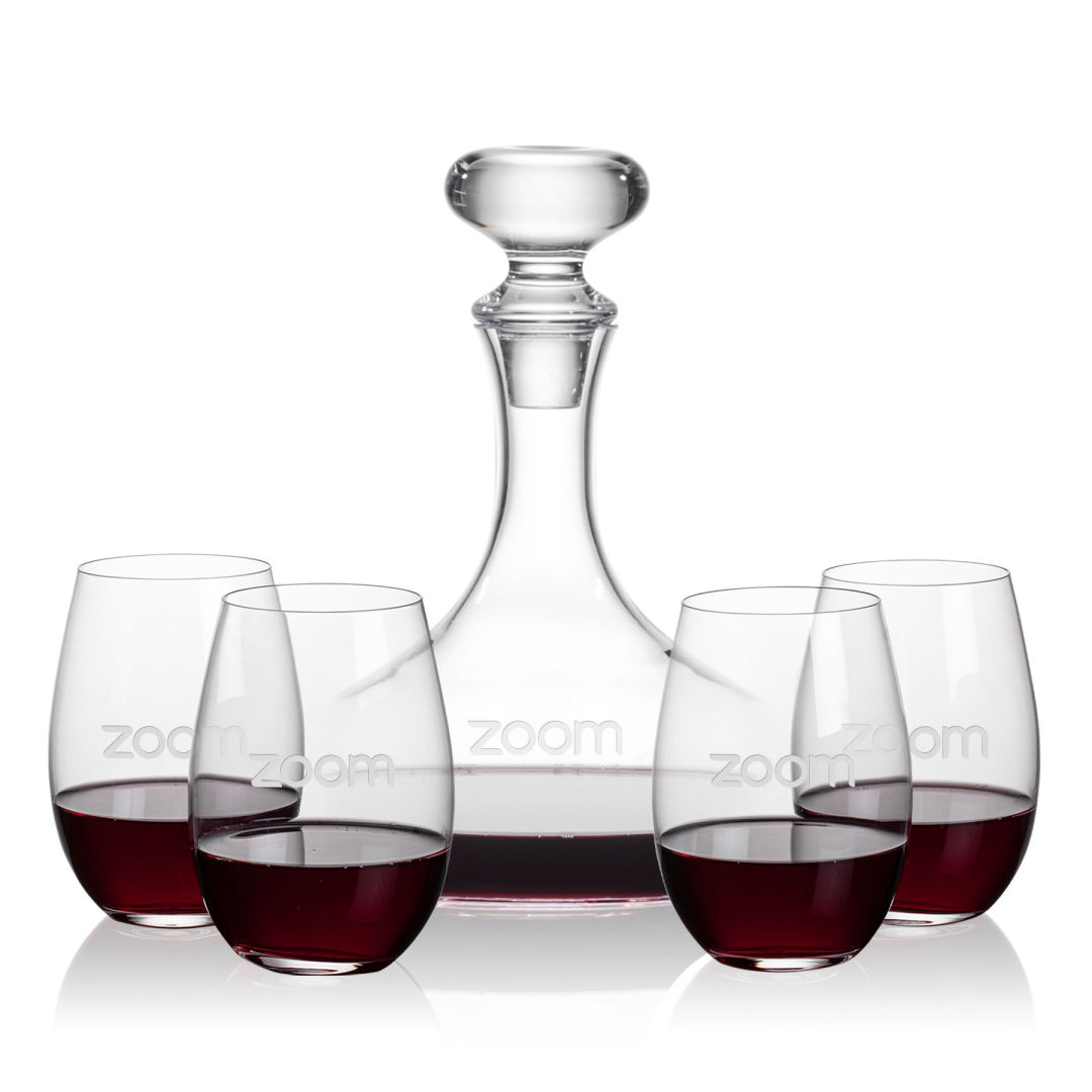 Stratford Decanter & Laurent Stemless Wine 6