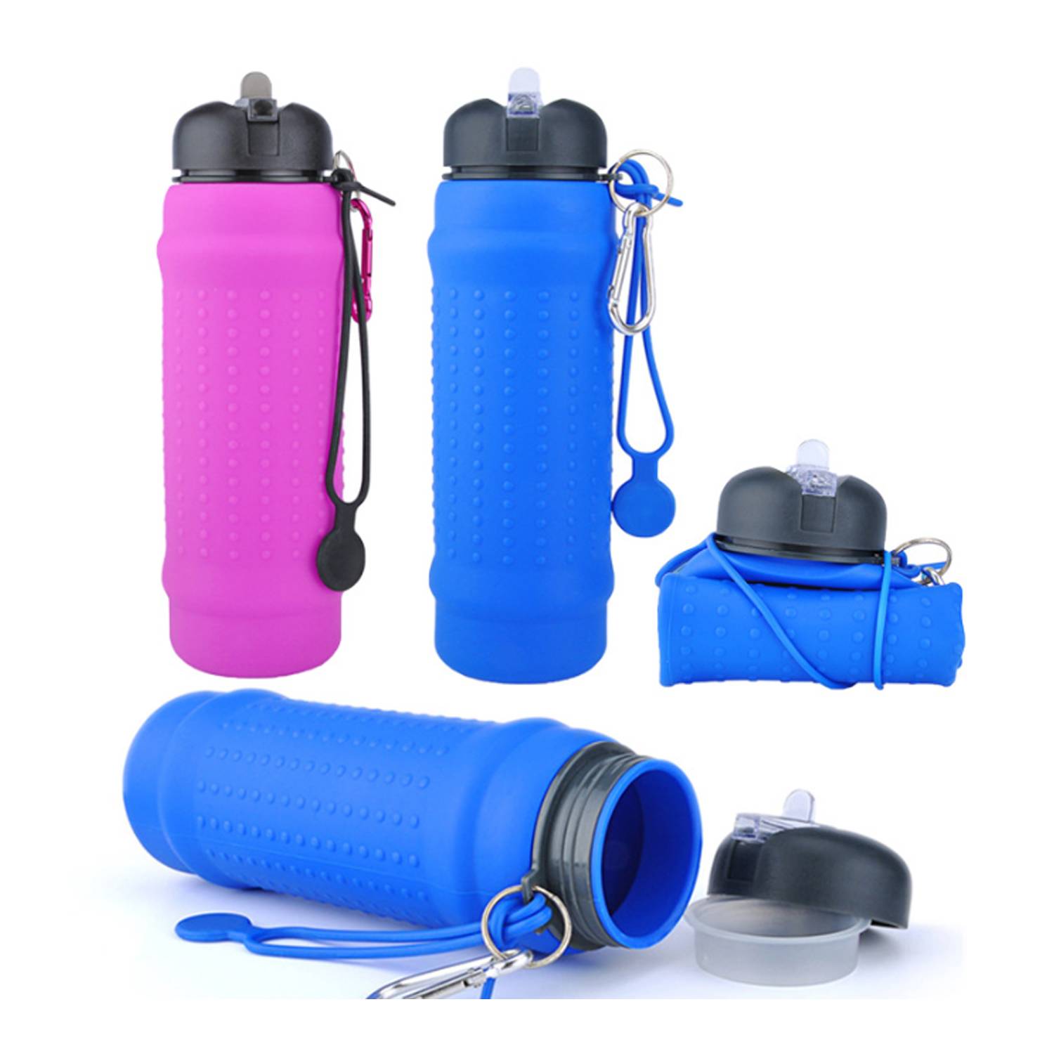 20Oz Foldable Silicone water Bottle 4
