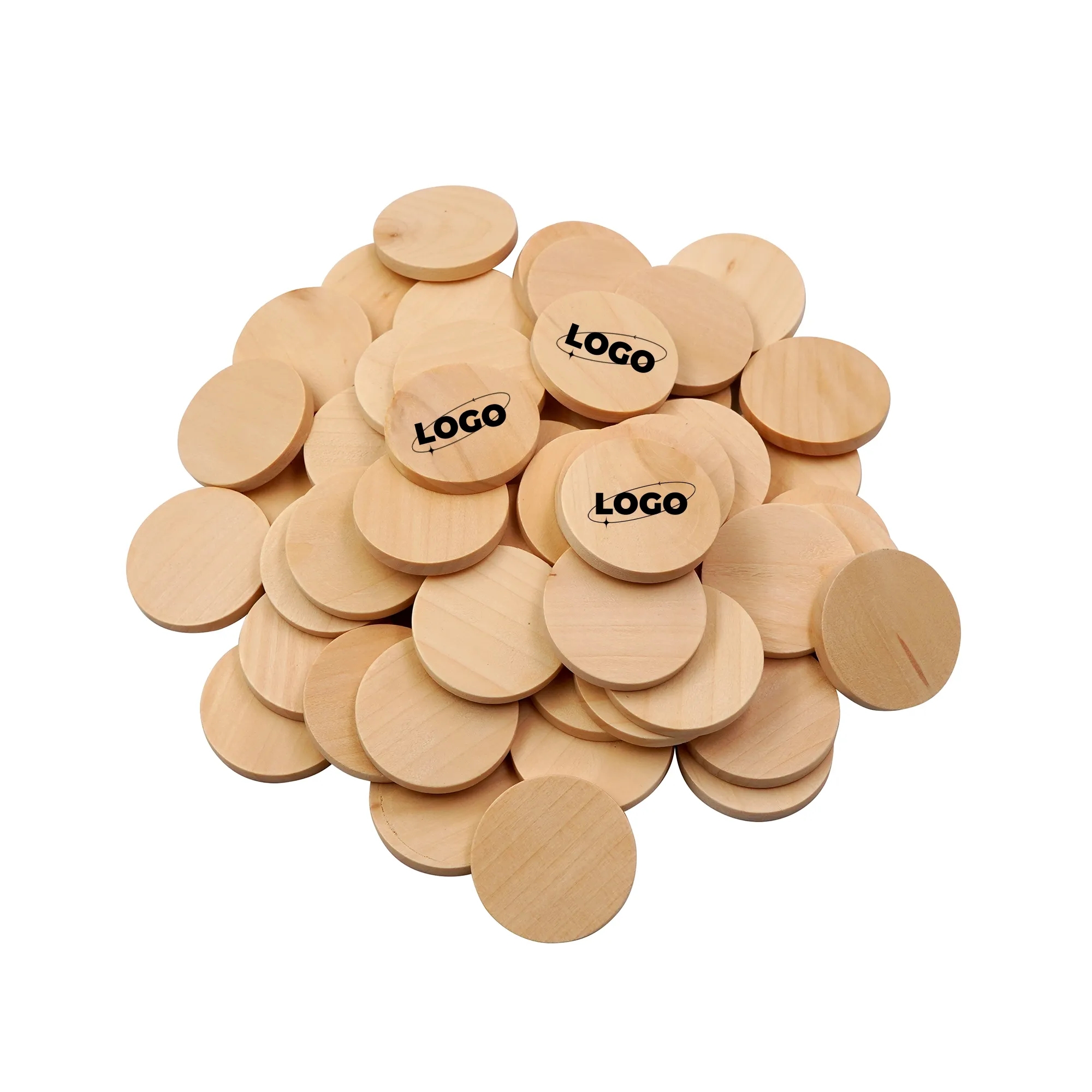 Round Wood Token Custom Advertising Coin 1
