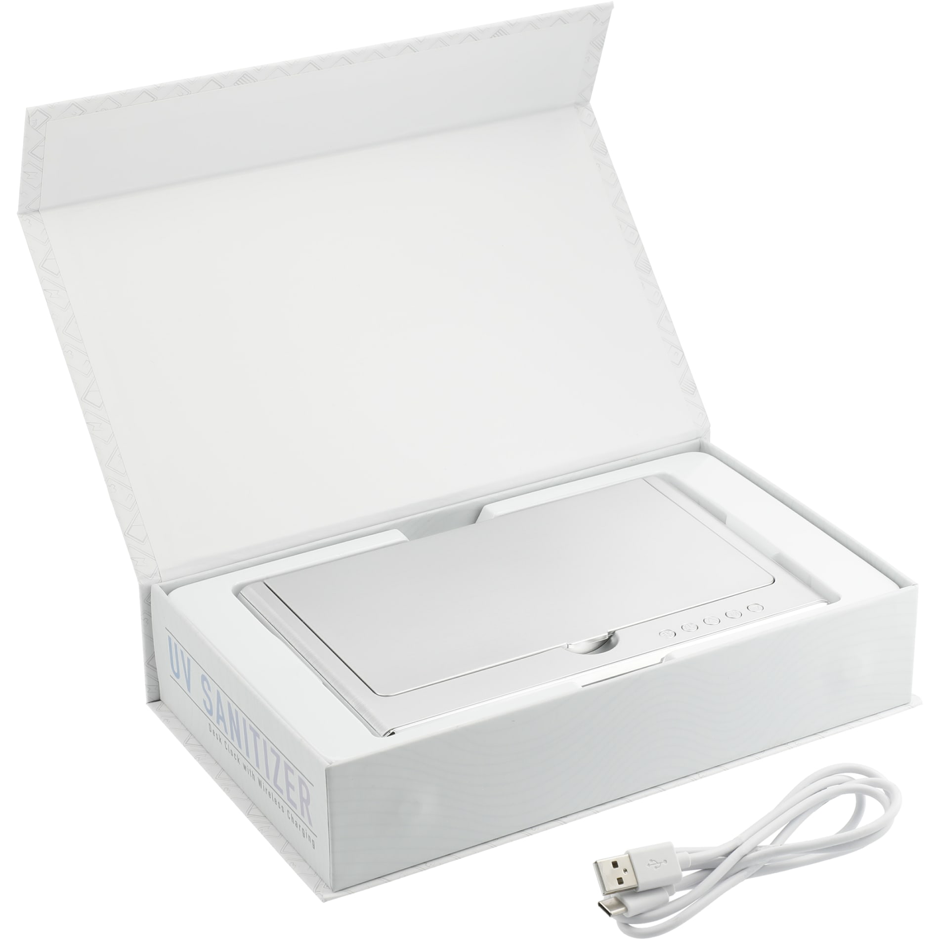 UV Sanitizer Desk Clock with Wireless Charging 23