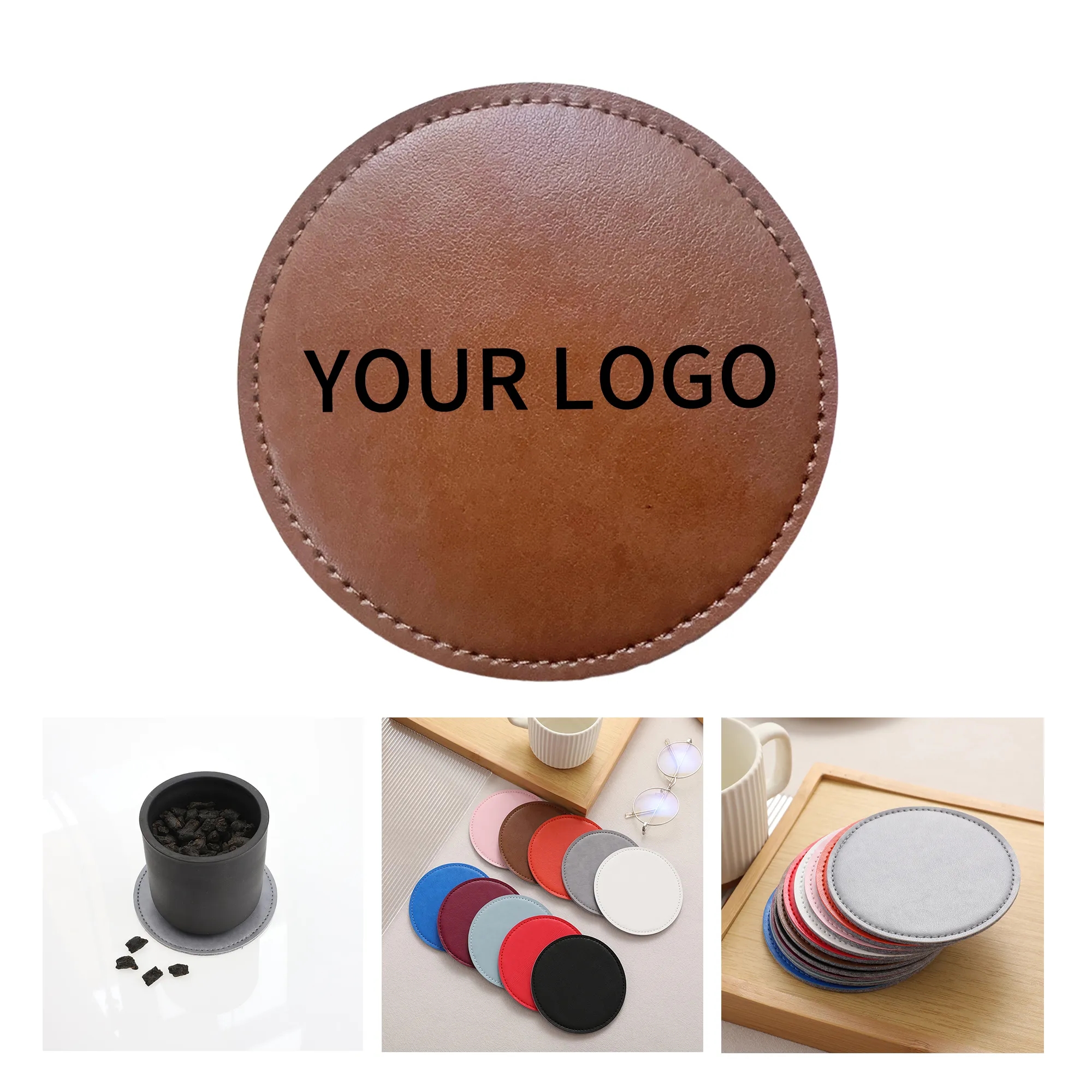 PU Leather Coaster 4x4 Inch Durable and Heat Resistant 2