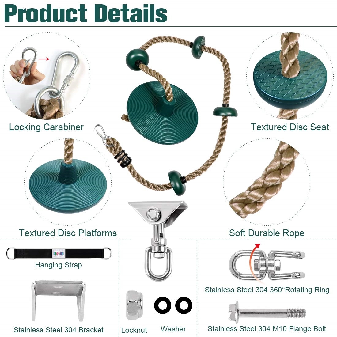 Climbing Rope Tree Swing with Platforms 3