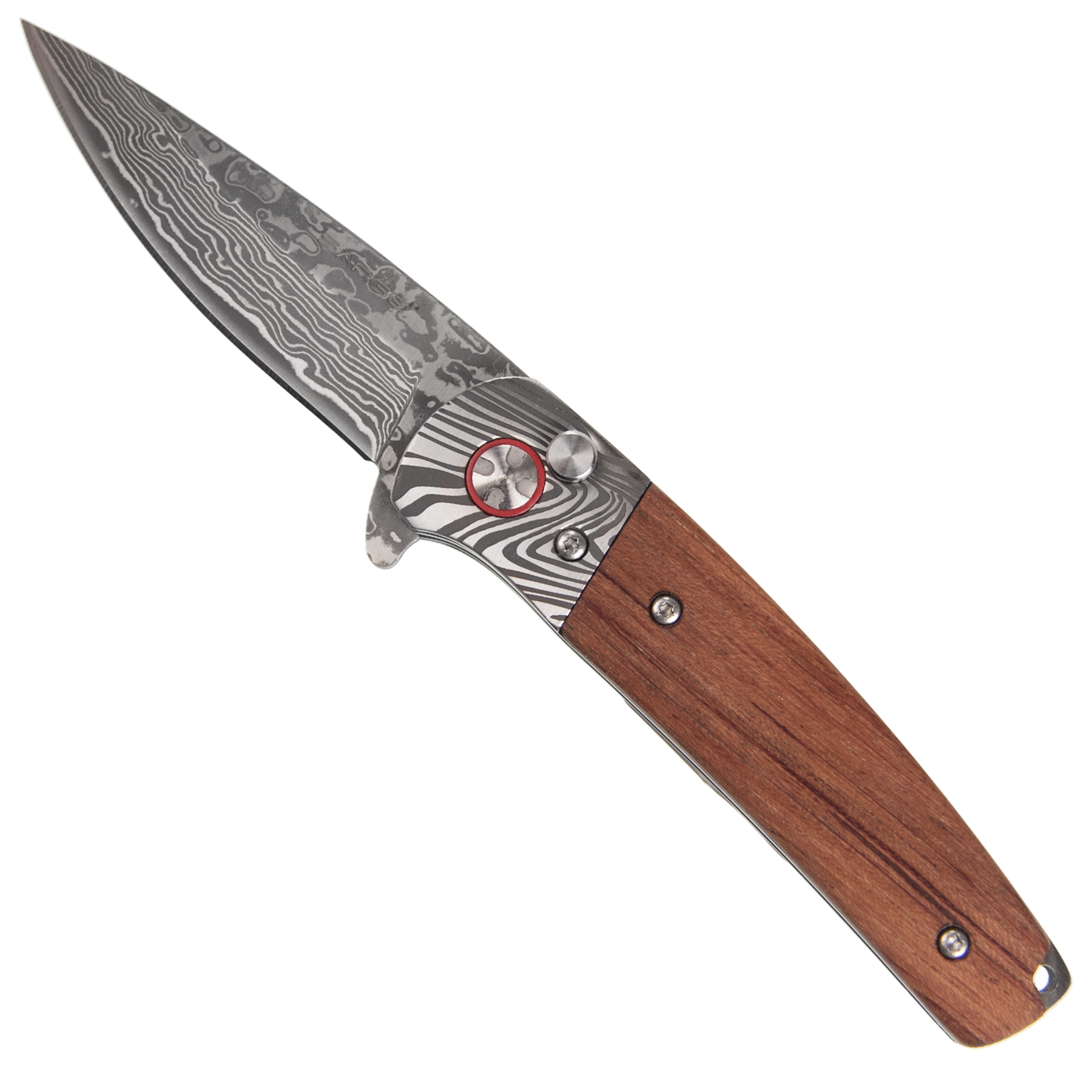 Wildcat - Damascus & Rosewood Pocket Knife 2