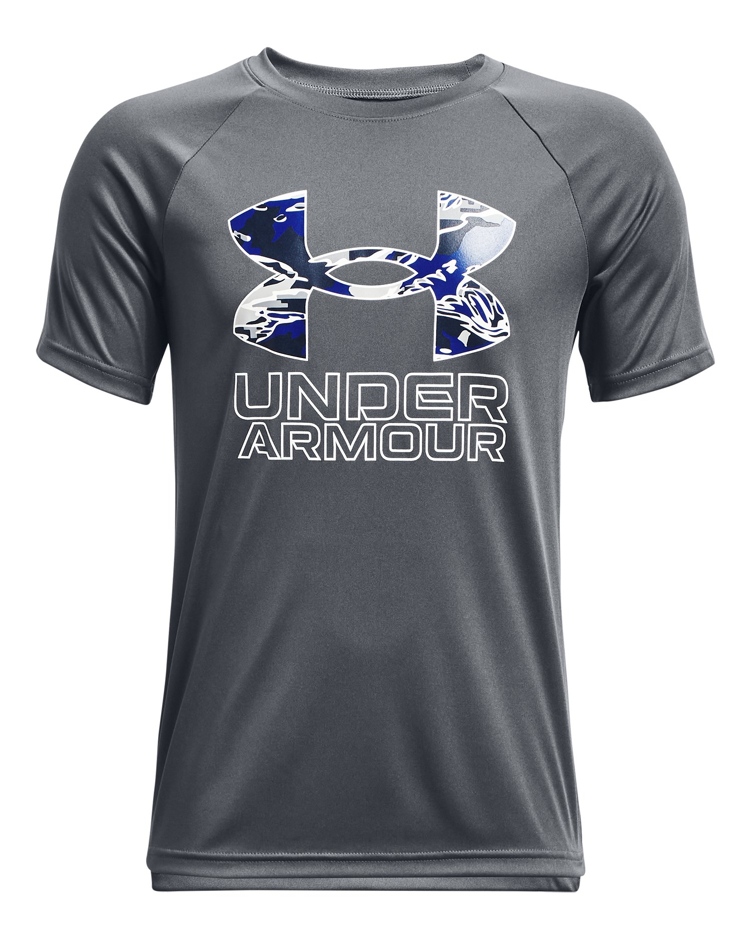 UA Tech Hybrid Print Fill Boys' Short Sleeve 32