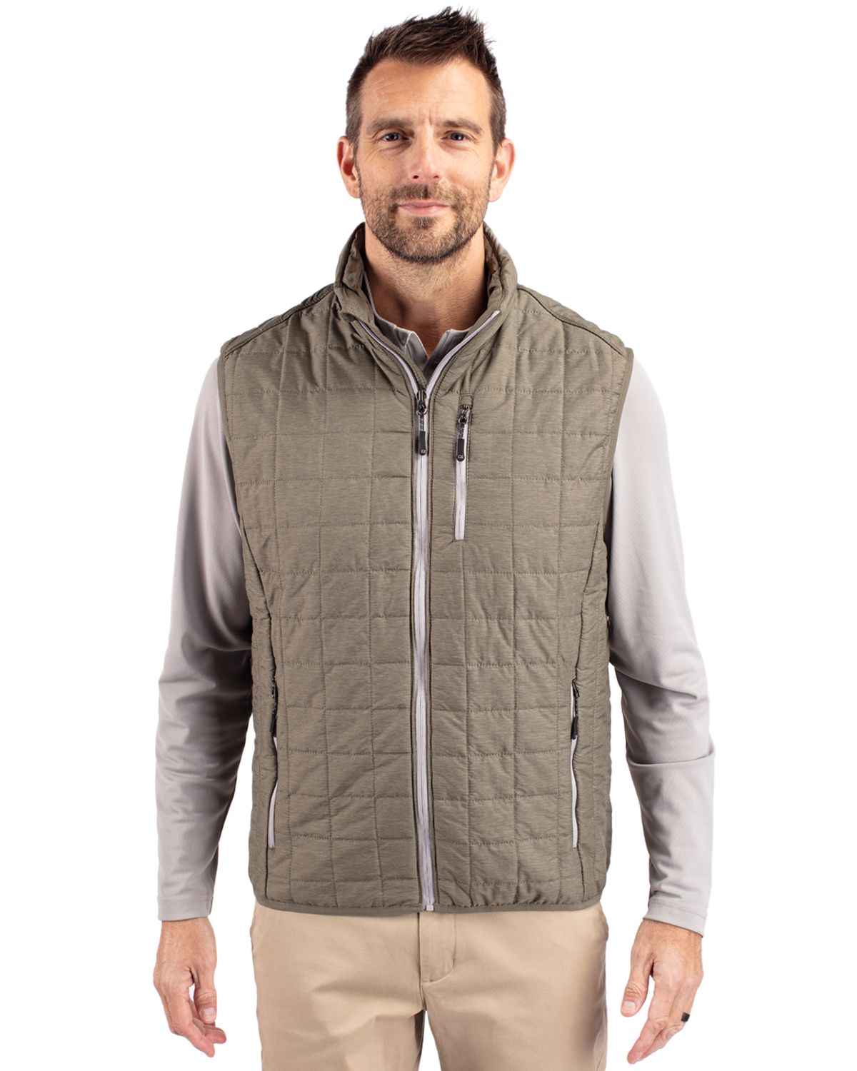 Cutter & Buck Rainier Recycled Insulated Puffer Mens Full Zip Vest 68