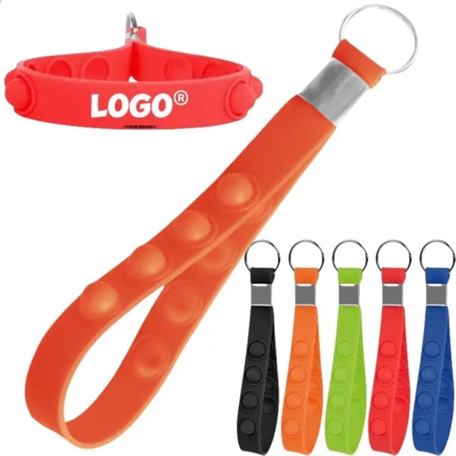 Push Pop Stress Reliever Keychain / Silicone Wrist Strap 1