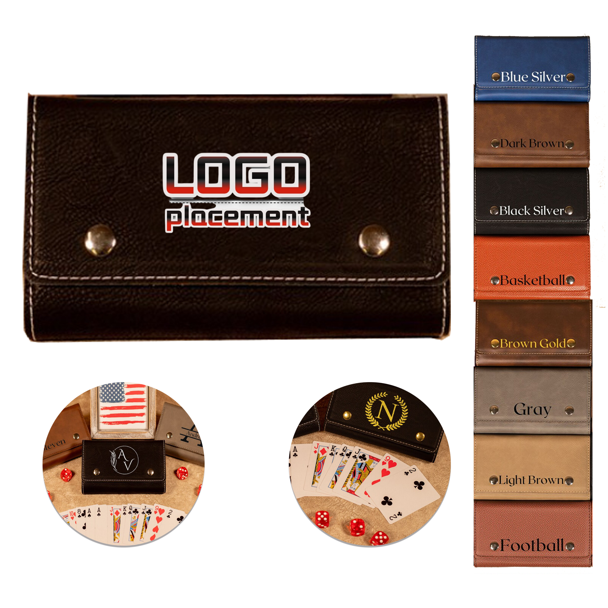 Leatherette Card and Dice SetsInchades 2 Decks af Cards & 5