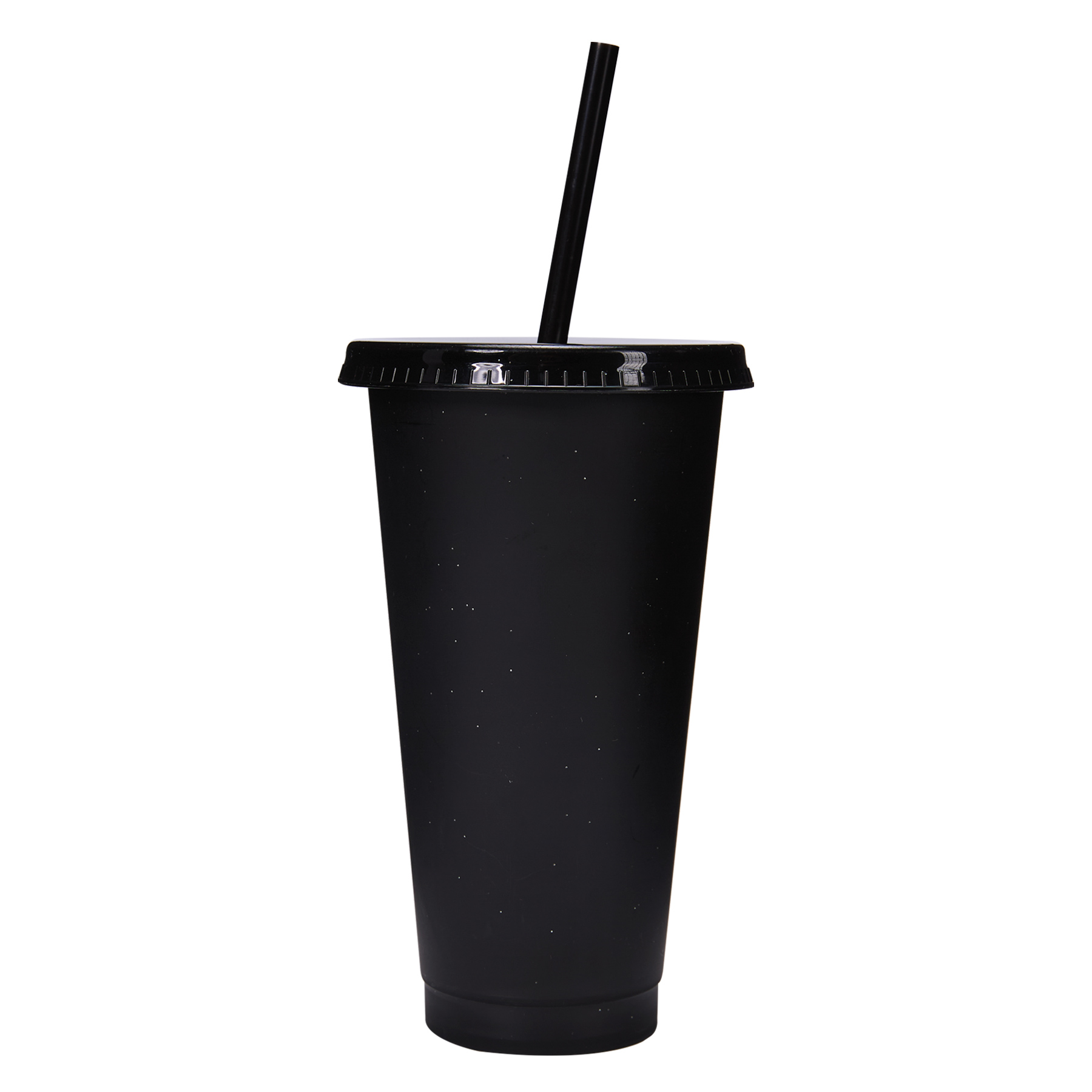 24 Oz Reusable Colorful Glitter Plastic Straw Cup W/ Splash Proof Lid 7