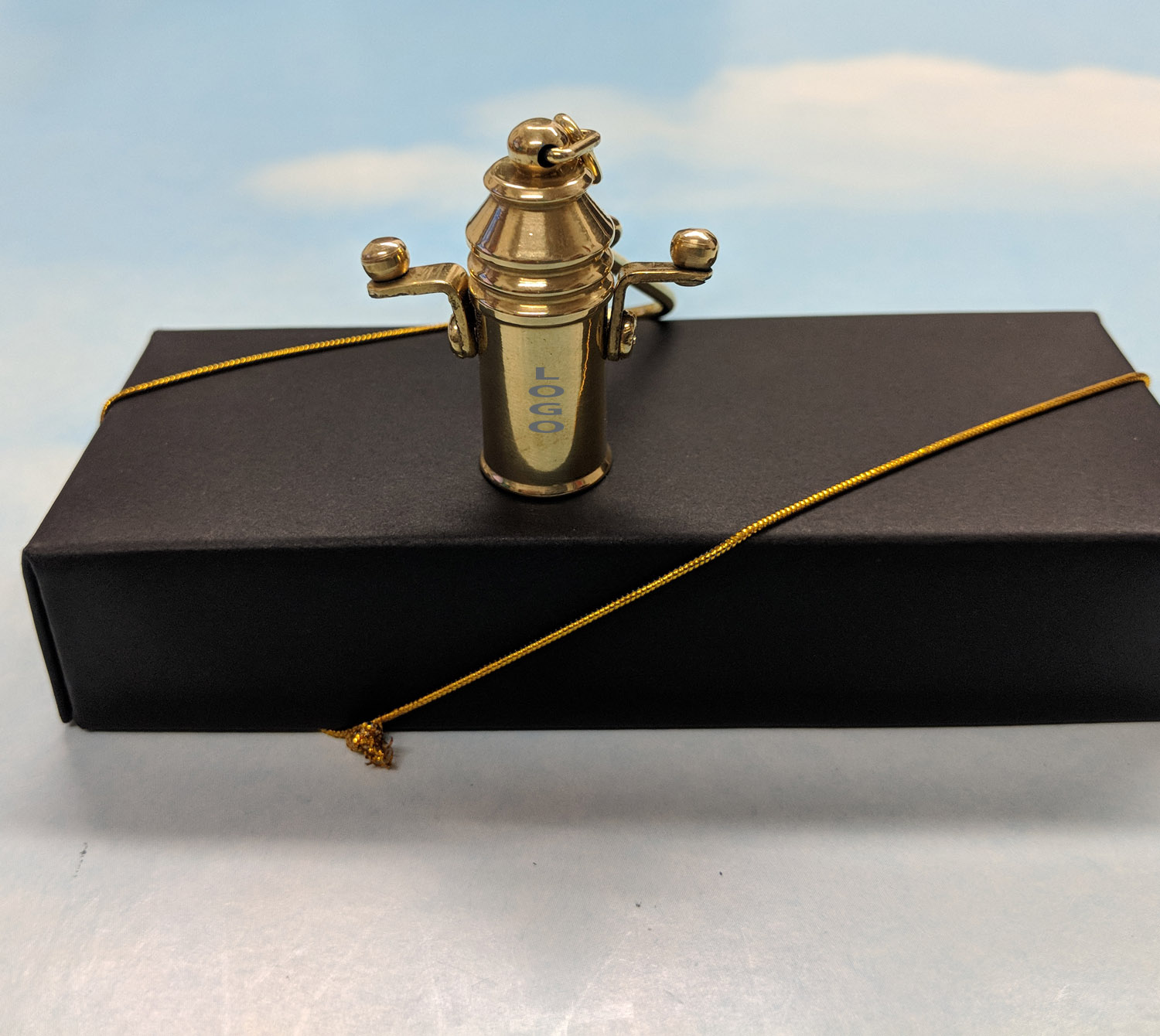 Brass Nautical Binnacle Key Chain in Gift Box 1