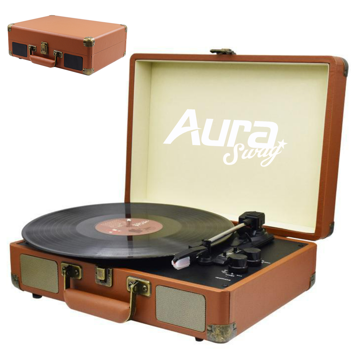 Portable Bluetooth Vinyl Record Player with Speakers 6