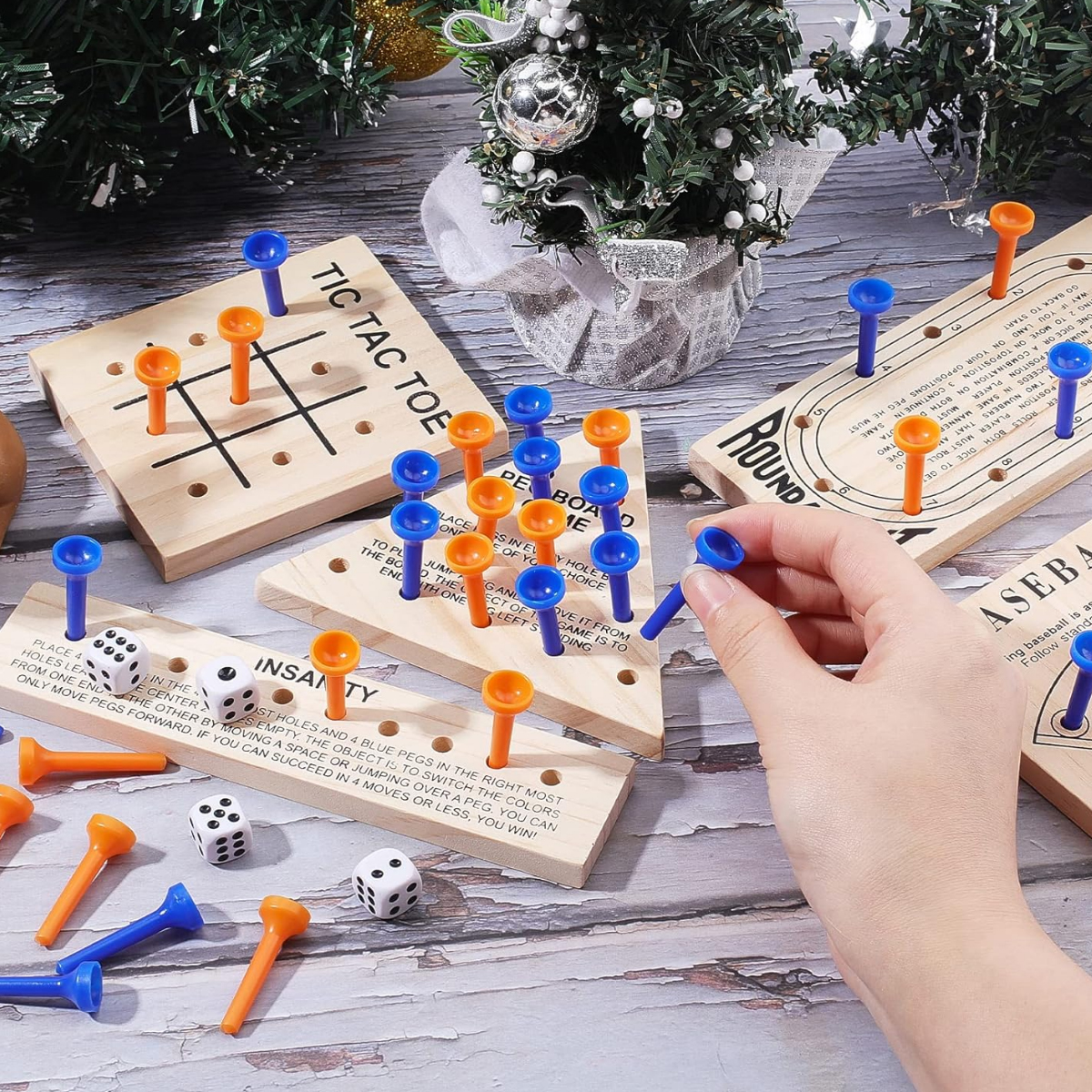Wooden Peg Game Set 5 Pack with Custom Logo Option 3