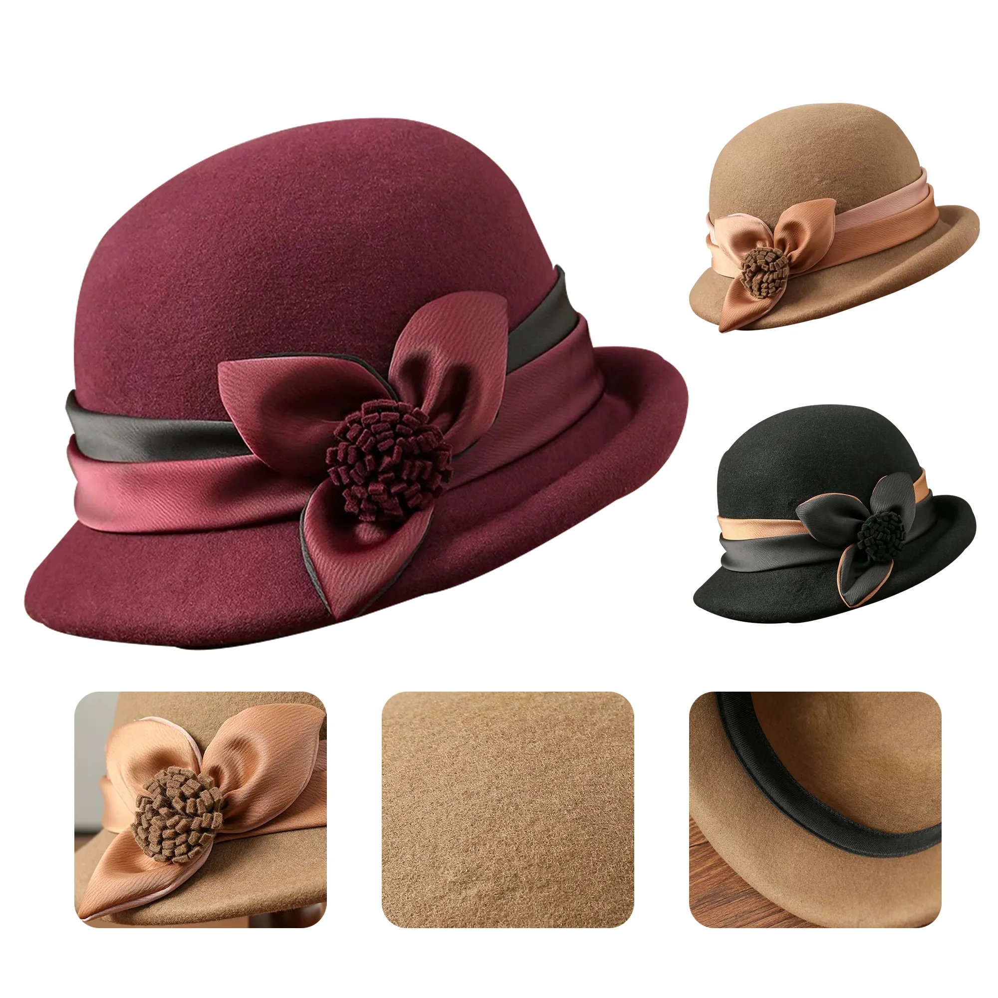 Women's Woolen Formal Dress Hat