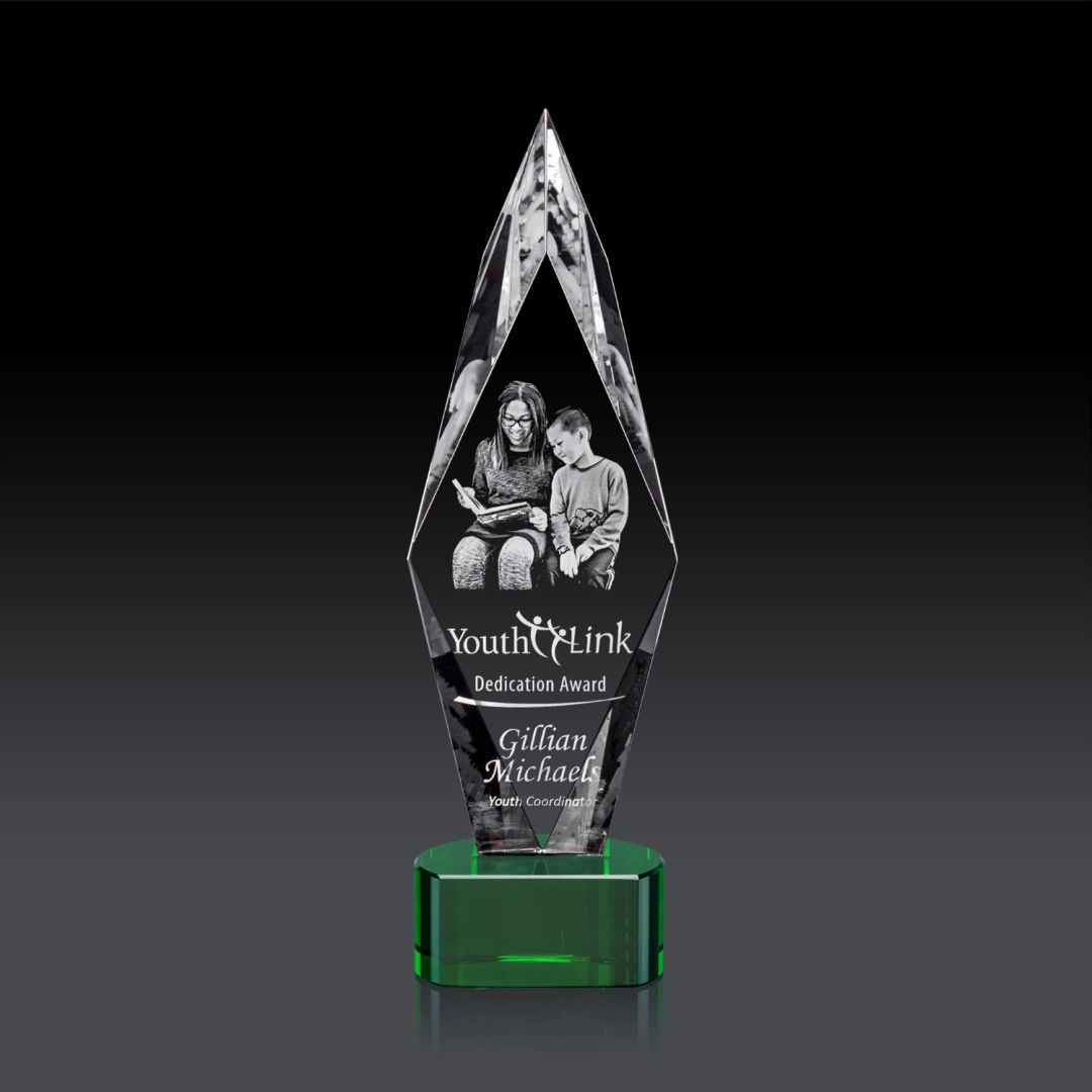 Manilow Award on Paragon Base (3D) - Green 2