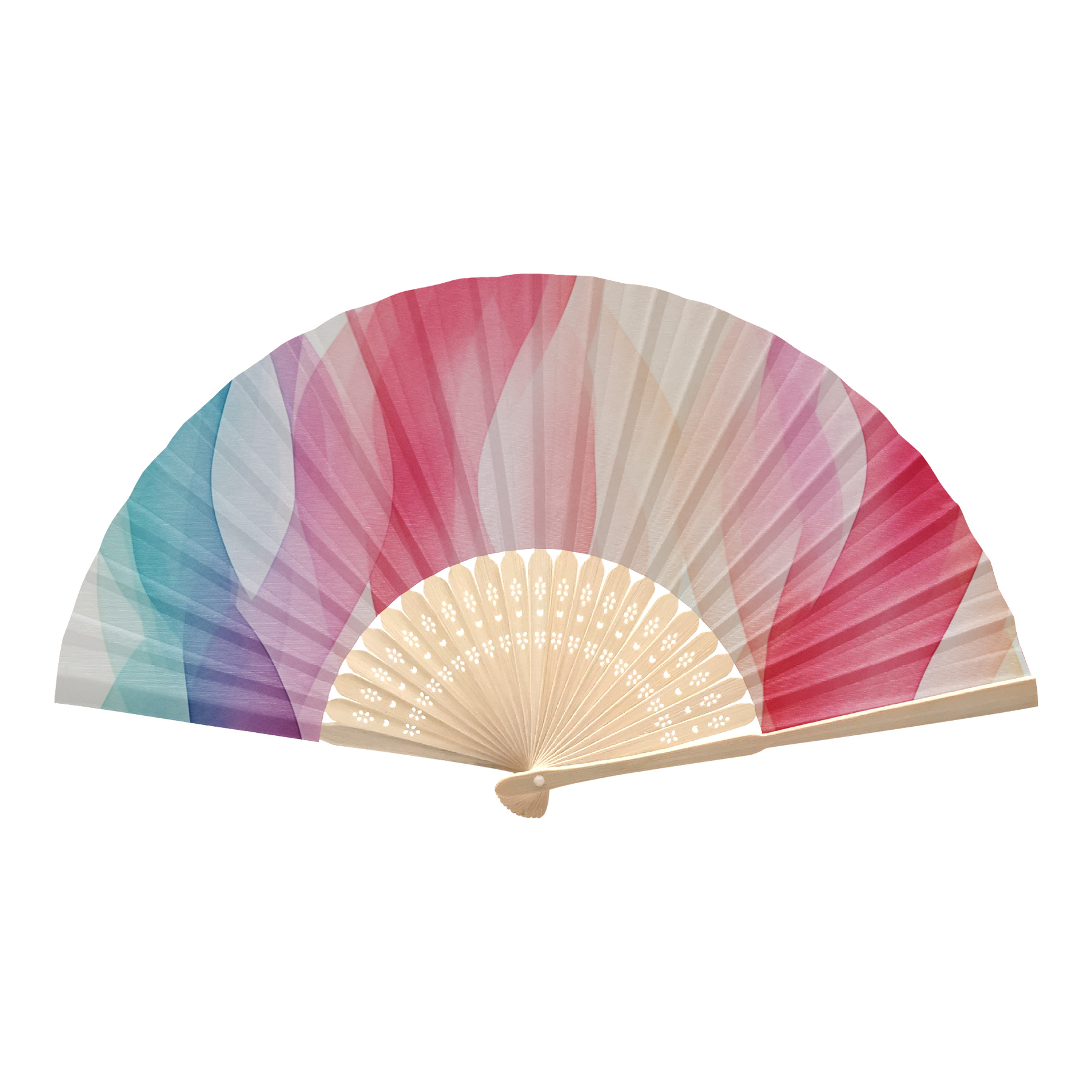 Bamboo Handle Folding Fans 7