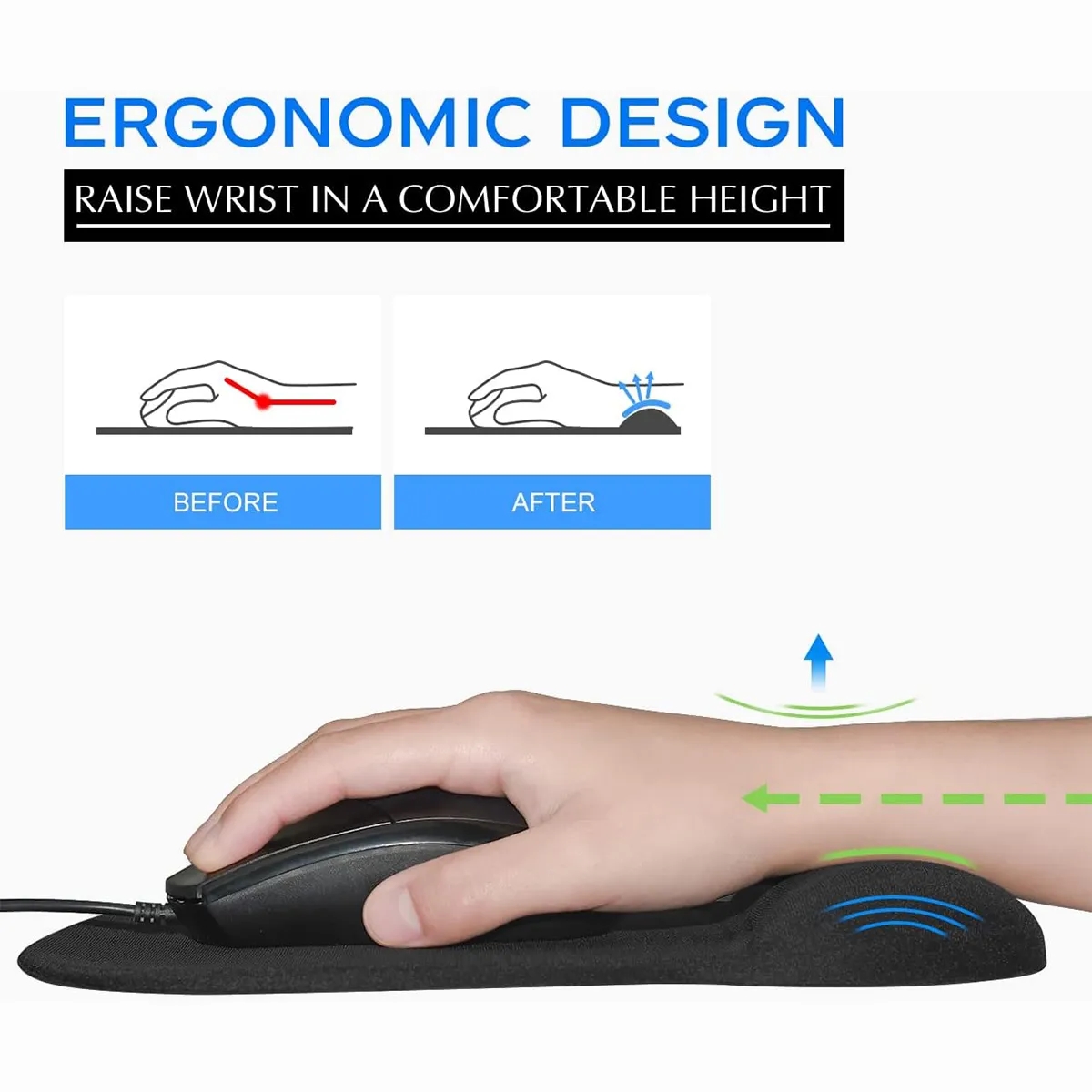 Custom Durable Ergonomic Wrist Rest Comfortable Mousepad 5