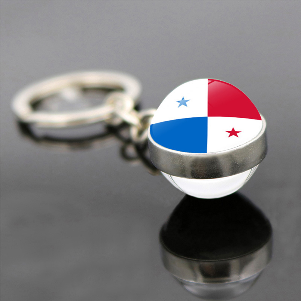 Qatar World Cup National Flag Glass Marble Key Chain 1