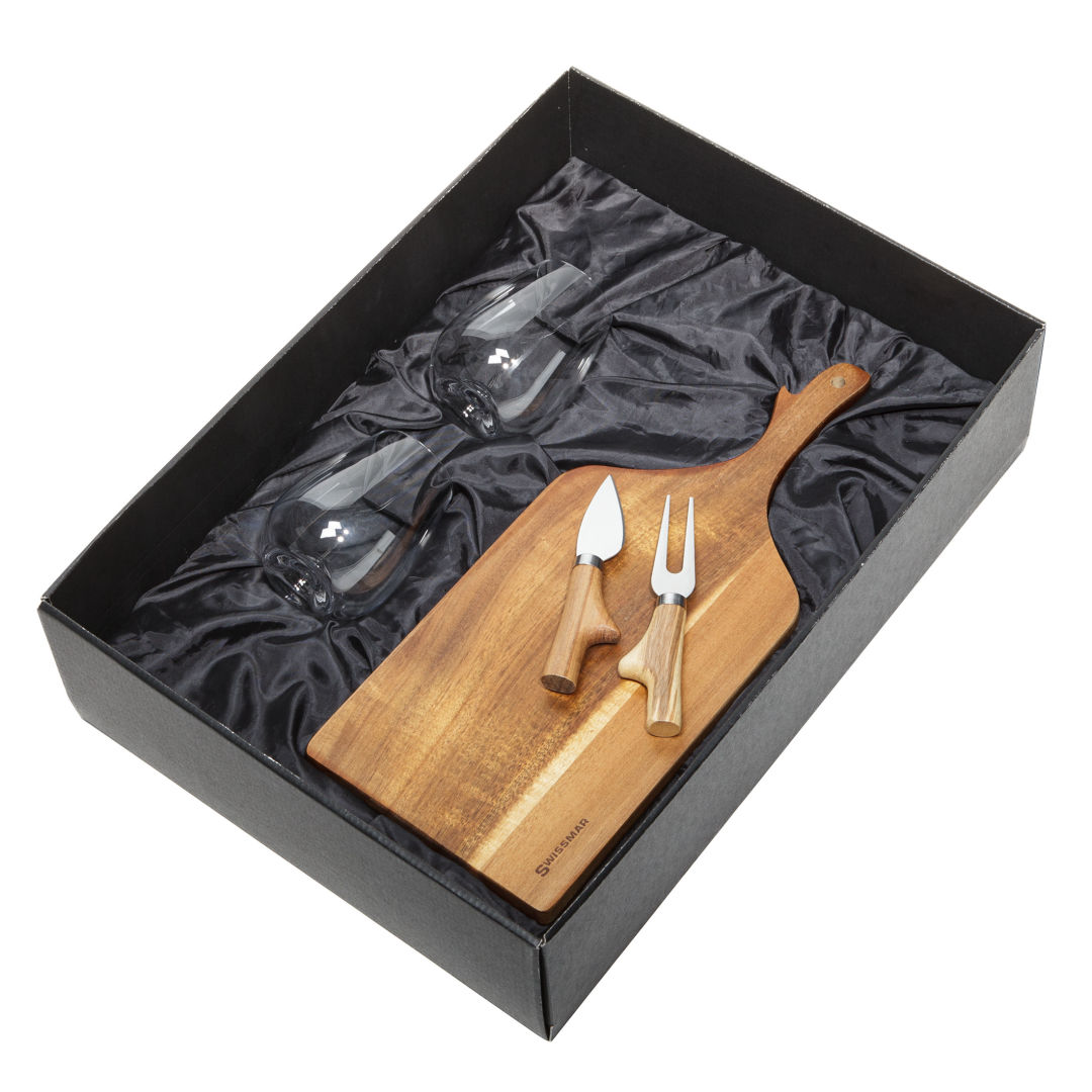 Swissmar® Paddle Board & 2 Edderton Stemless Wine 2