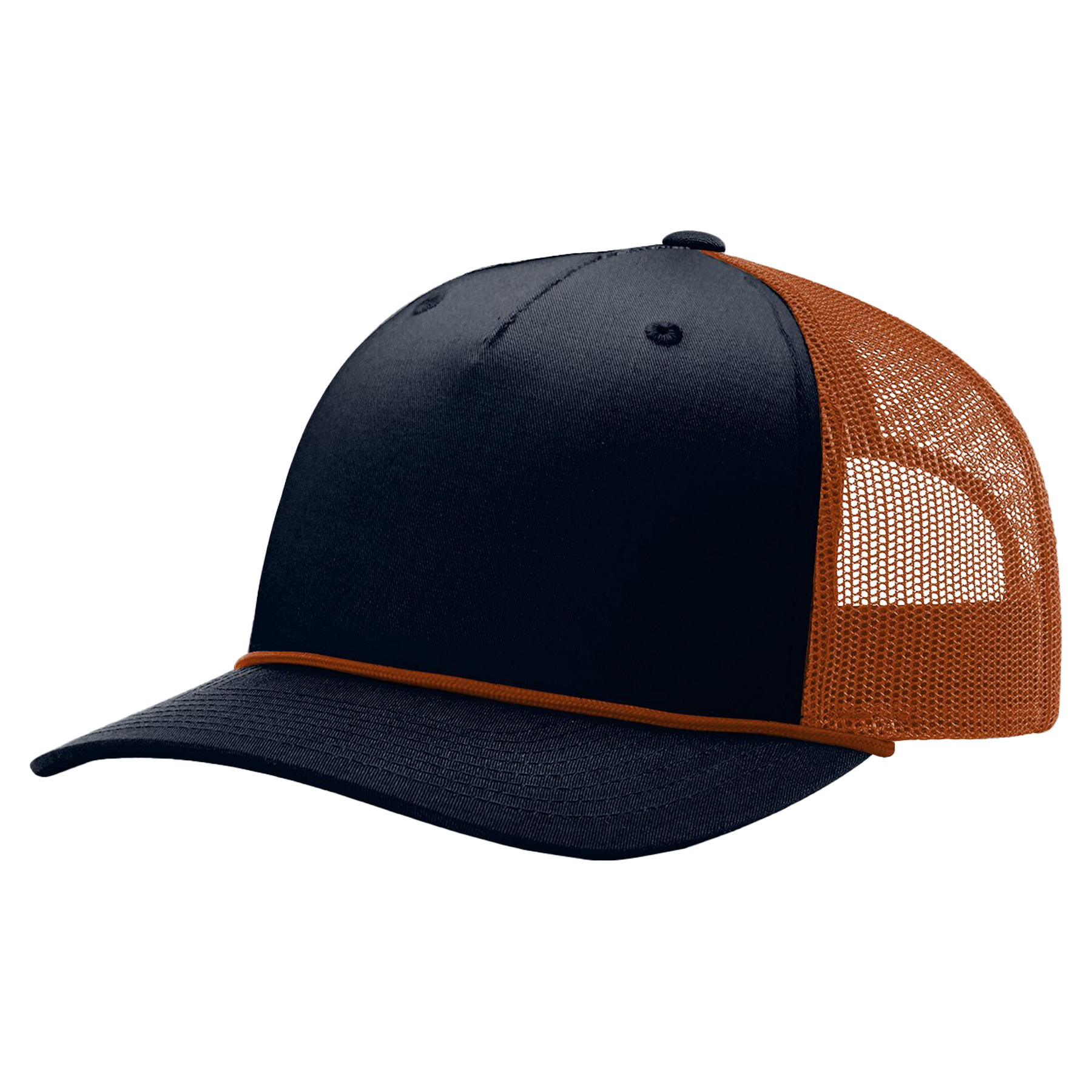 Richardson 112FPR 5-Panel Trucker Hat with Rope w/Leatherette Adhesive Patches or Embroidery 50