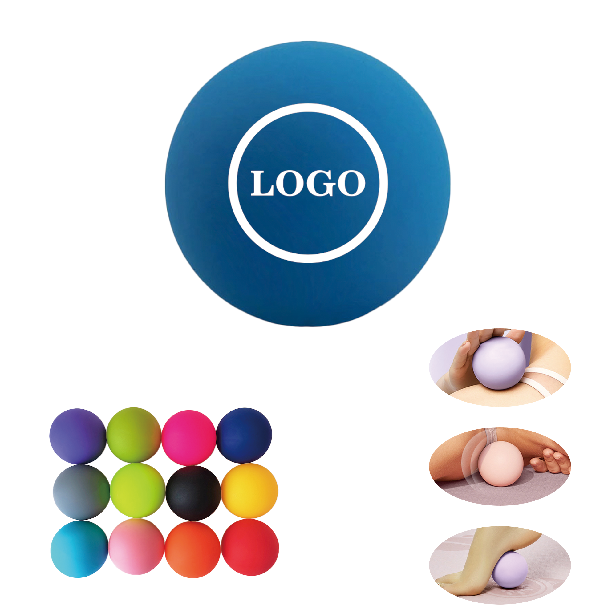 Custom Silicone Solid Yoga Massage Fascia Ball 3