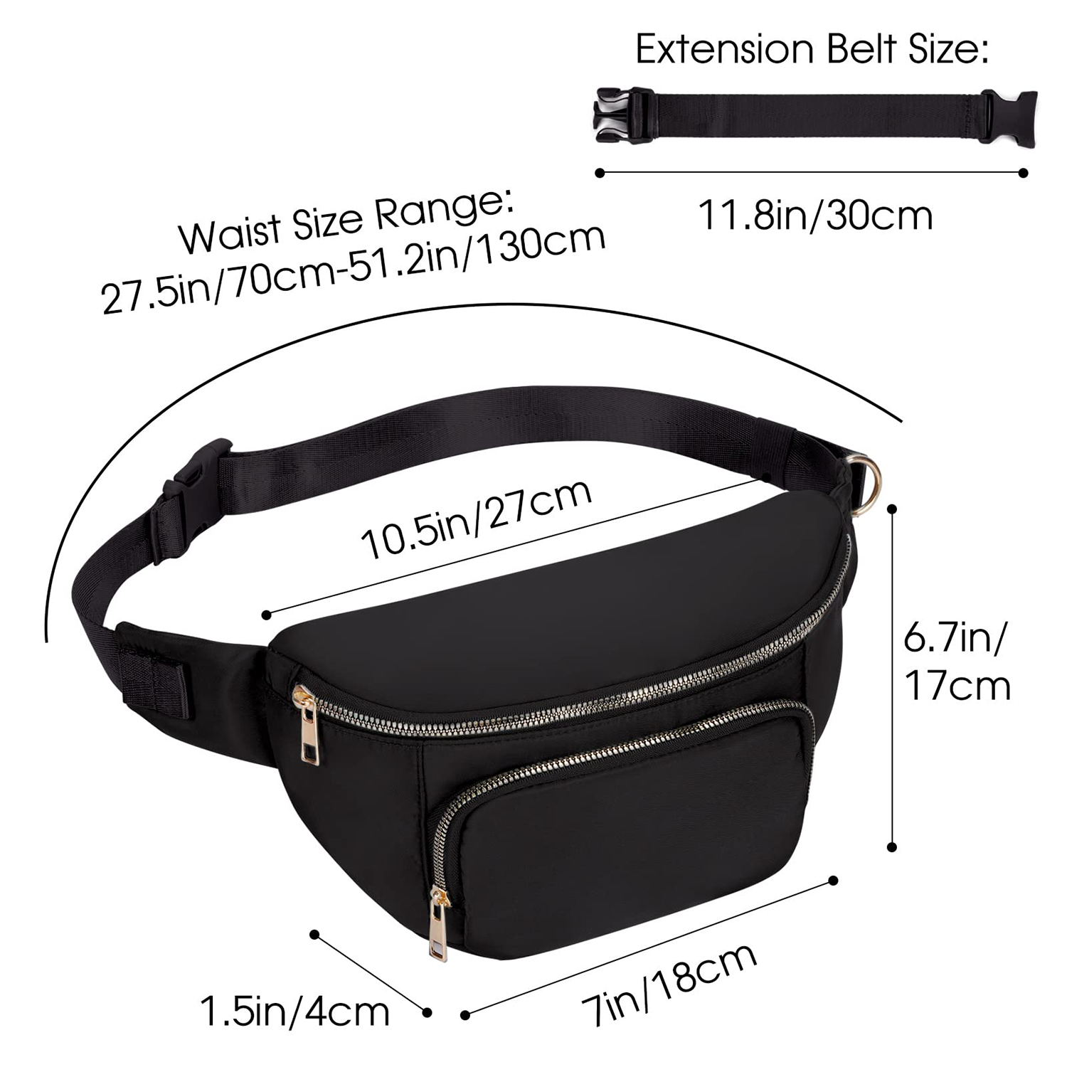 Large Waist Bag Pack with Extra Extension Belt 1