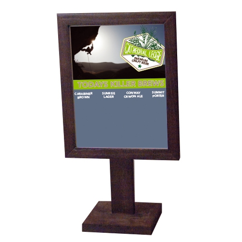 Countertop Pedestal Base Sign Holder w/ 1in Frame