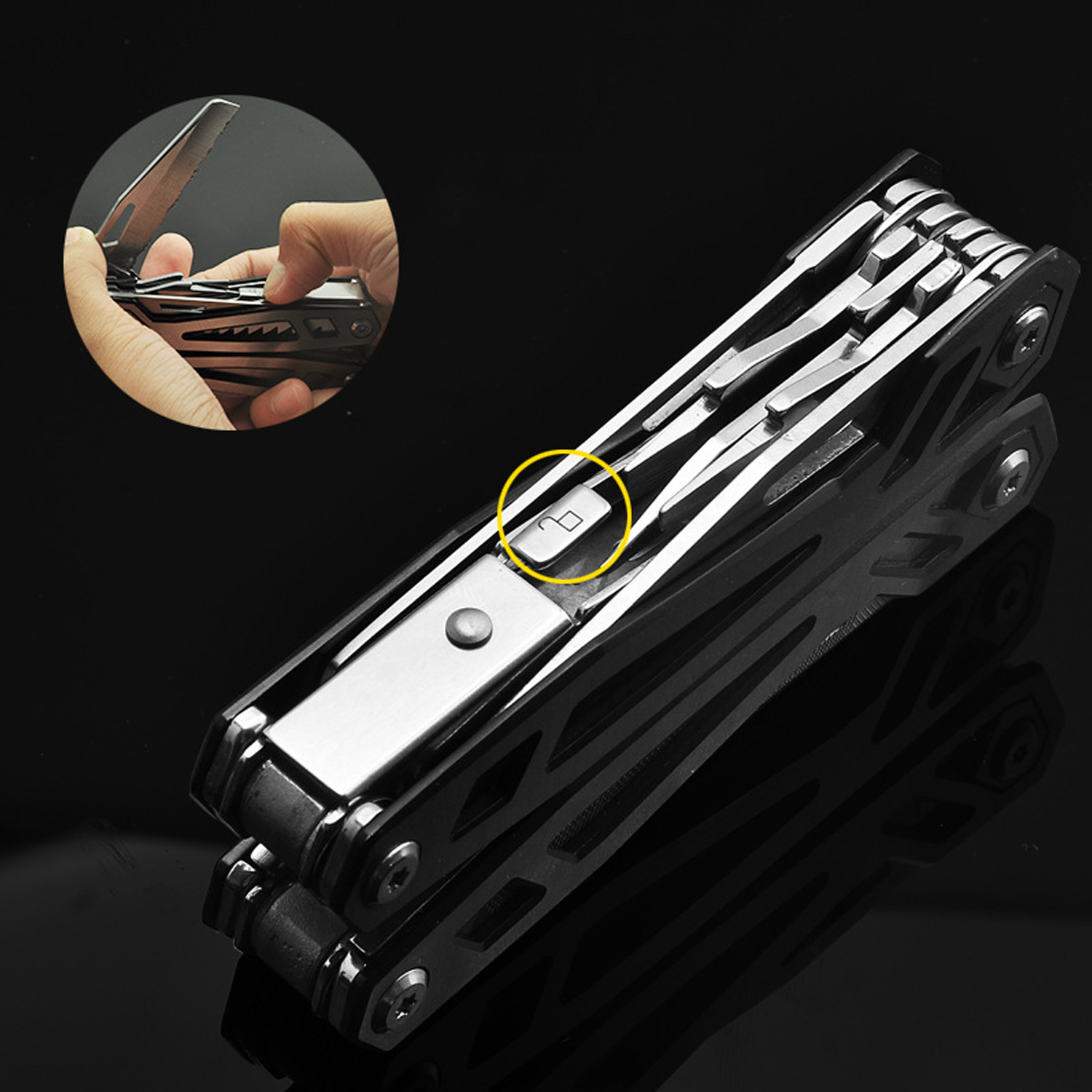 Multifunction Foldable Camping Tool w/ Knife Plier 2