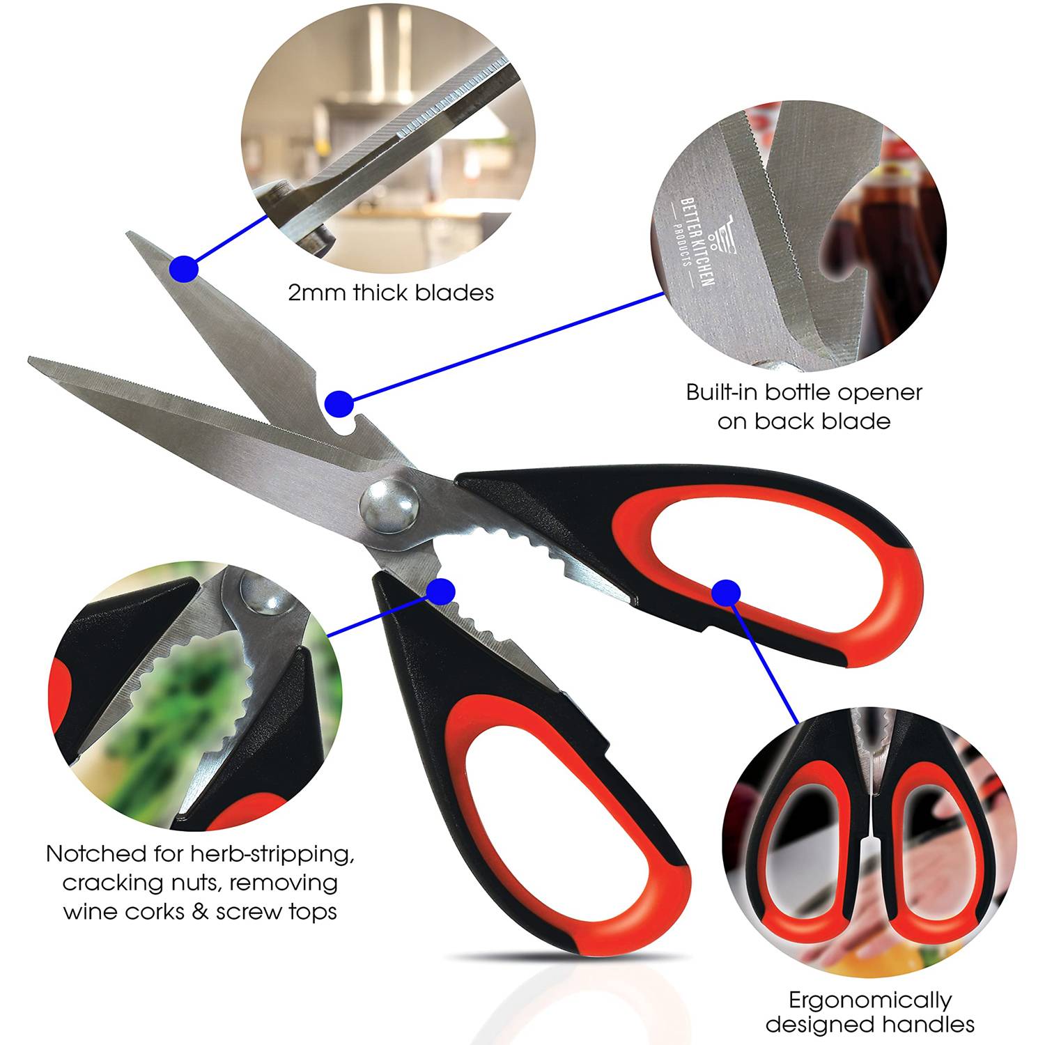 Household Stainless Steel Multifunctional Kitchen Scissors 5