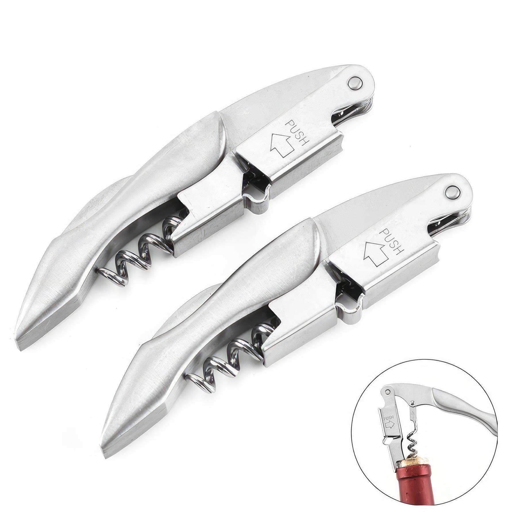 Custom Stainless Steel Waiter Corkscrew Wine Openers 3