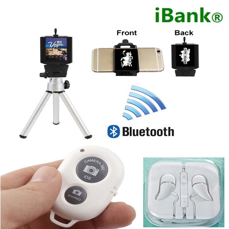 iBank ® Smartphone Tripod+Bluetooth Shutter+Headphones & Mic 3