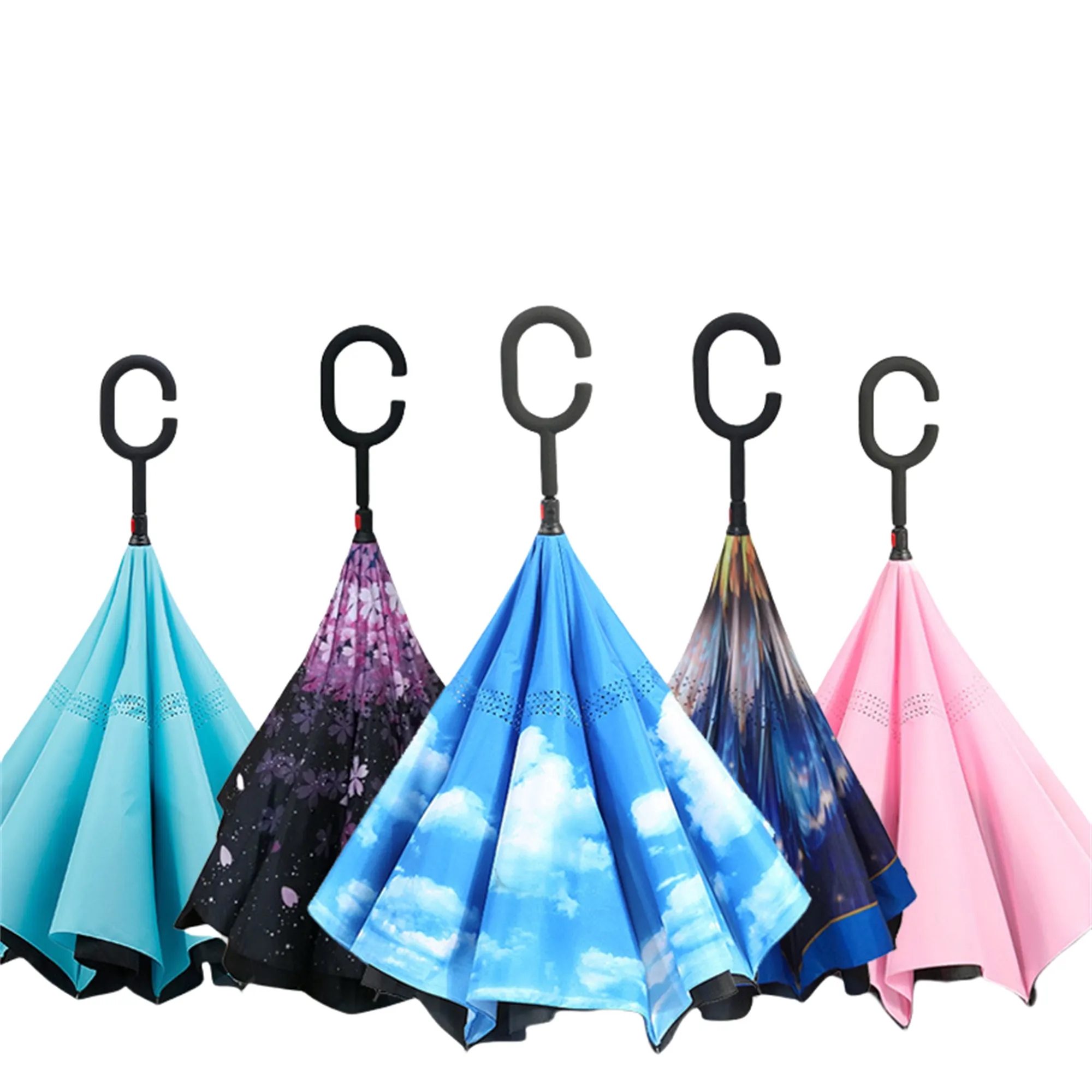 Large Double Canopy Windproof  Reverse Umbrella 6