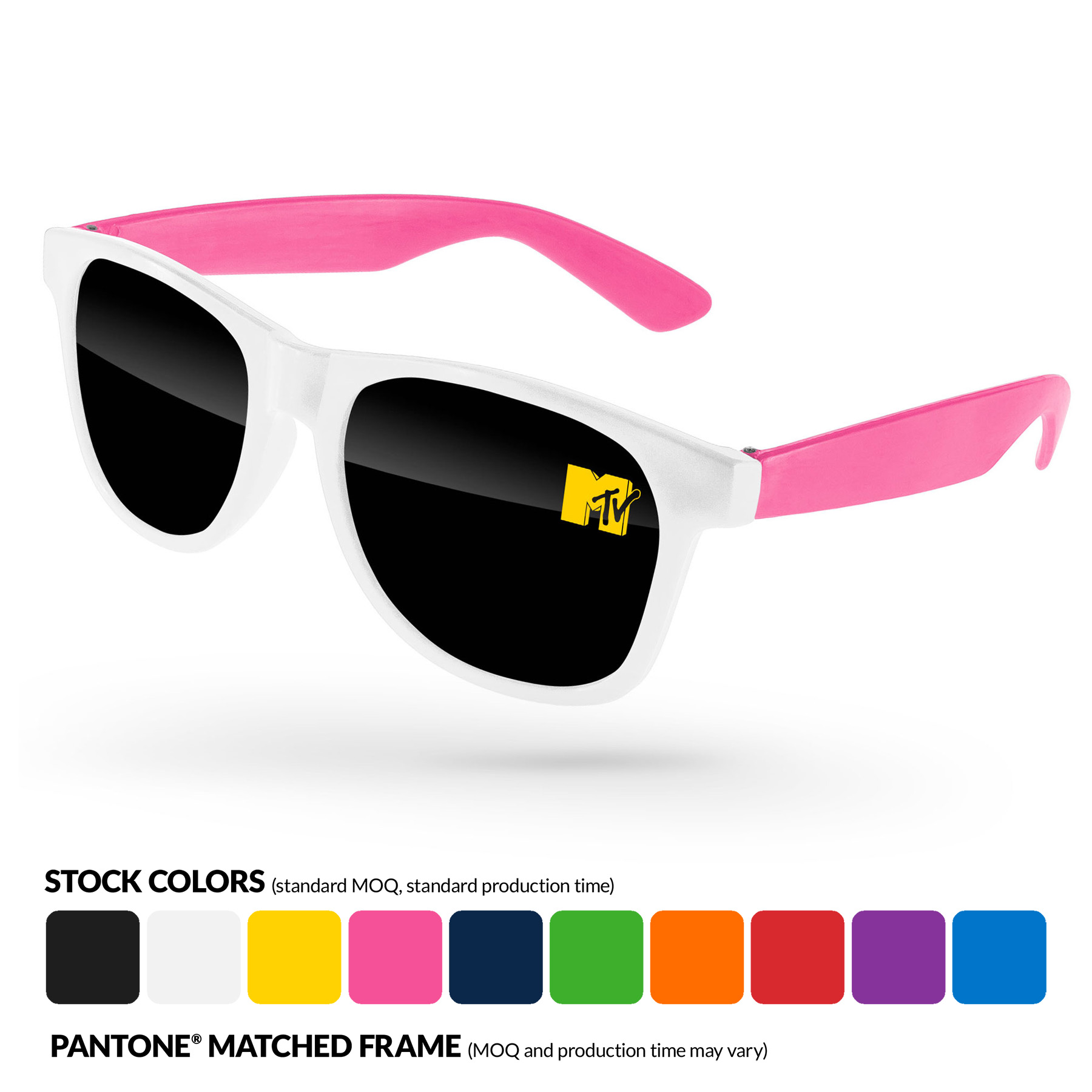 2-Tone Value Retro Sunglasses w/ Lens Imprint 8