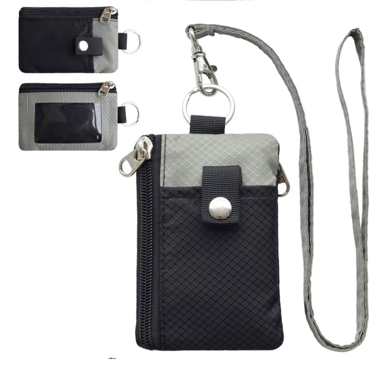 RFID Blocking Small with ID Window,Water Resistant Zip Case 5