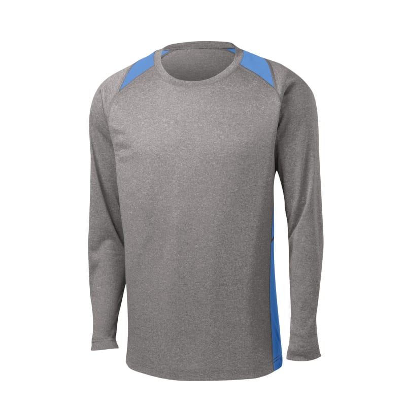 Sport-Tek Long Sleeve Heather Colorblock Contender Tee. 74