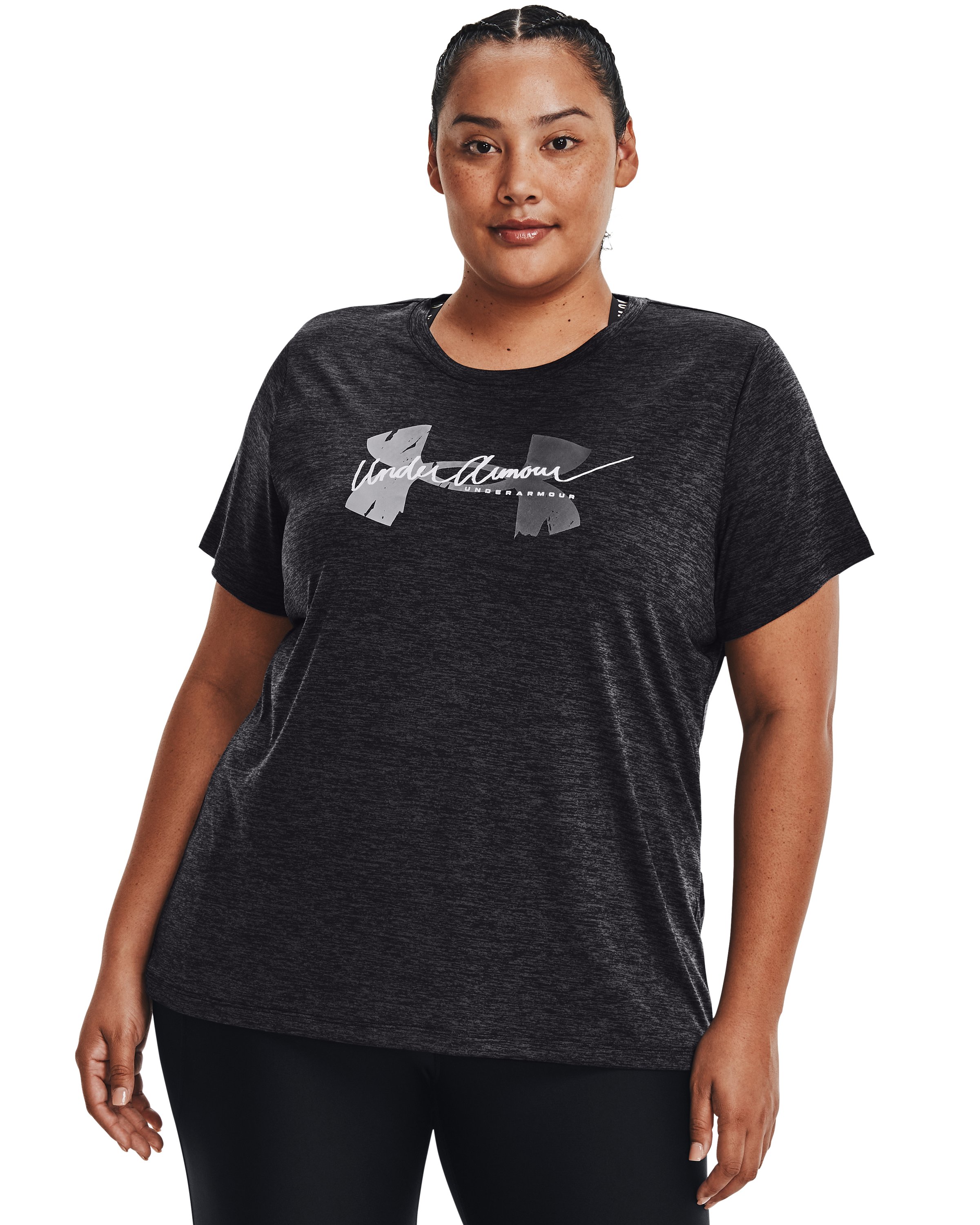 Women's UA Tech Twist Script Logo Short Sleeve 4