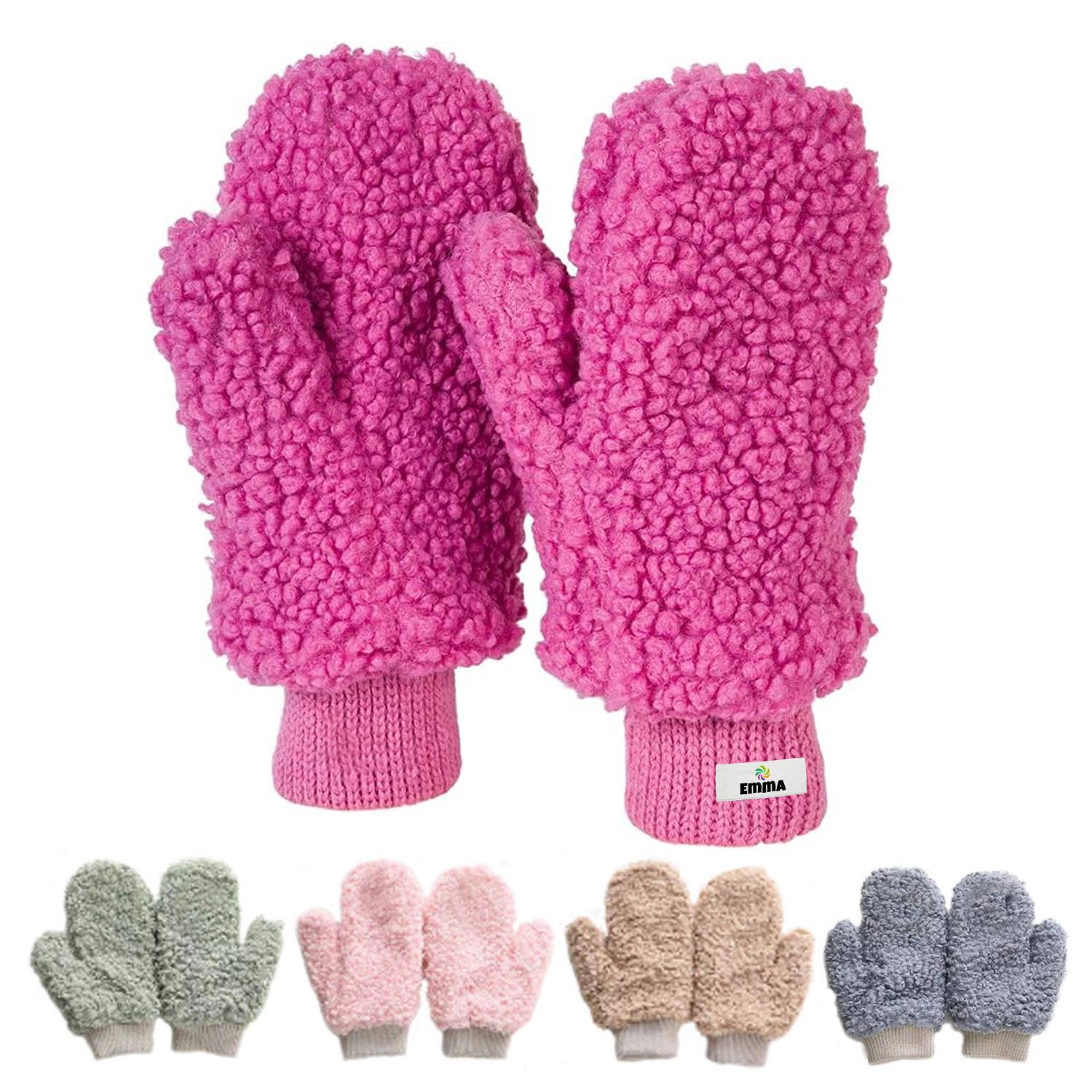 Autumn and Winter Teddy Circle Knitted Gloves 4