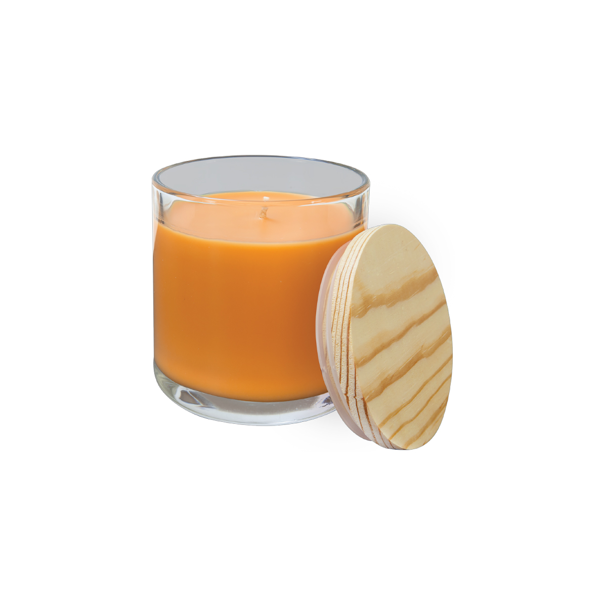 14oz Bright Citrus Candle in Glass Holder w/ Wood Lid 2