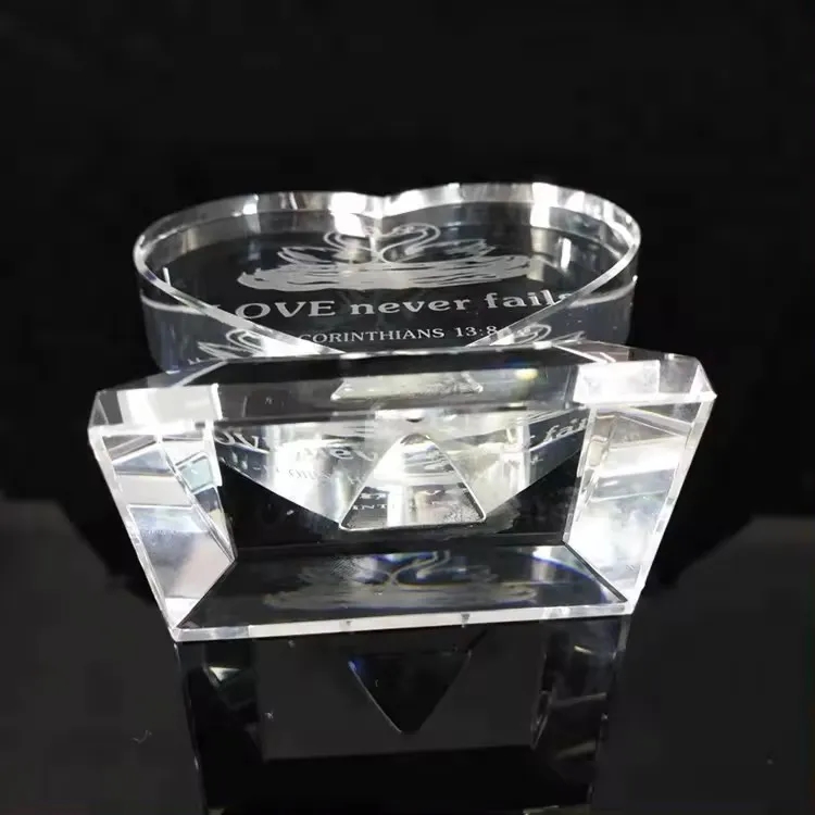 Souvenir Heart Shaped Crystal Award 5