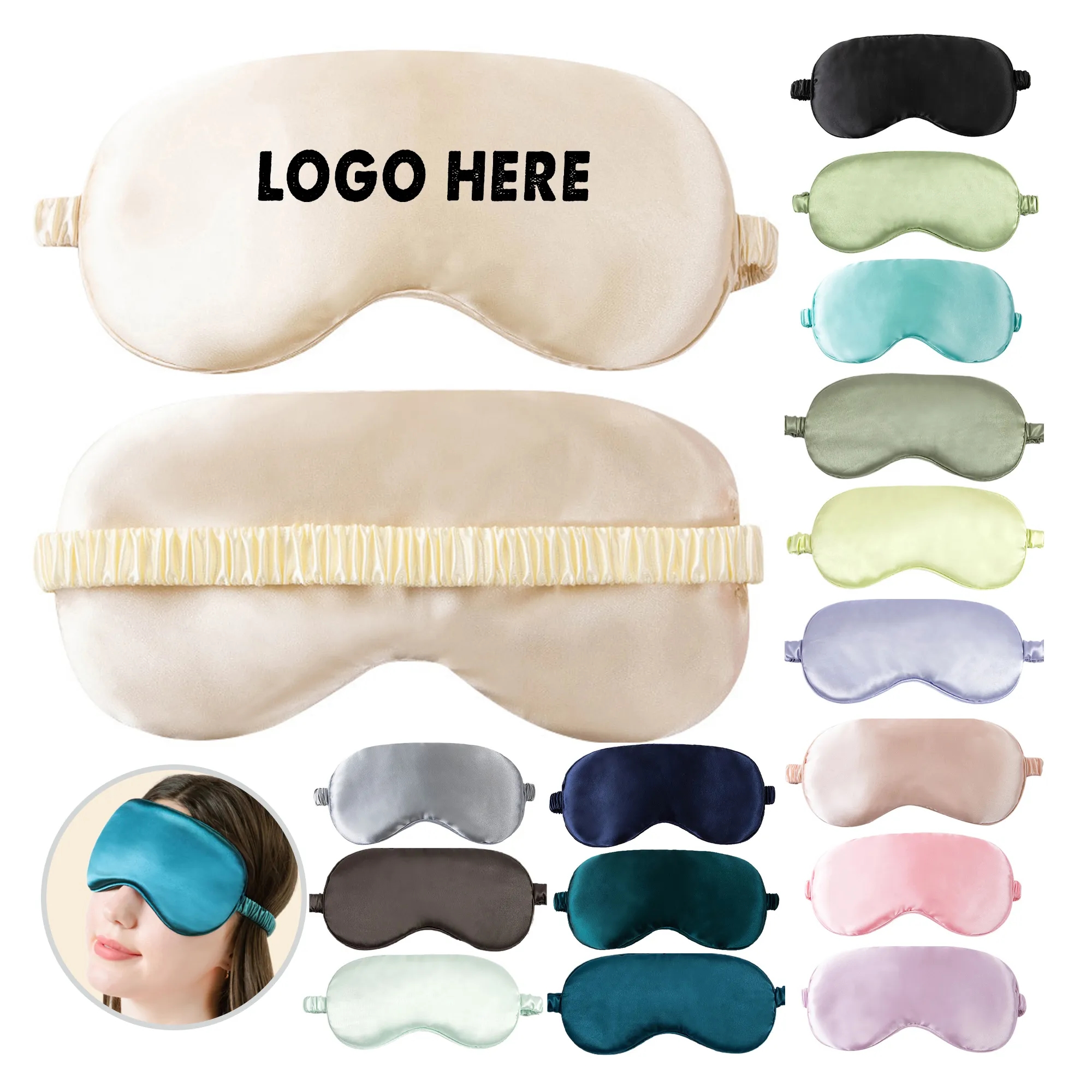 Simulated Silk Sleep Mask Eye With Adjustable Headband 5